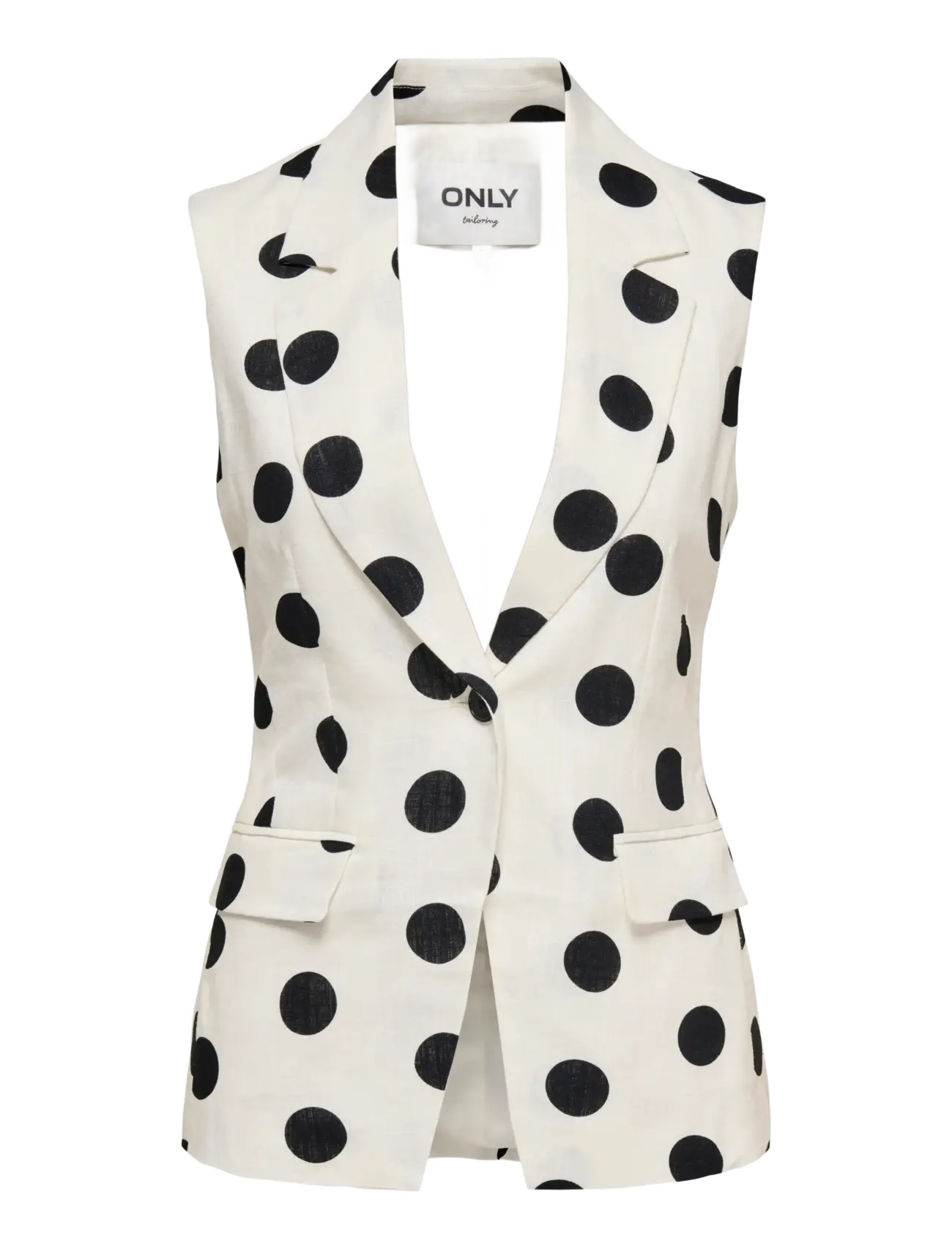 ONLY ONLVIESTA S/L LINEN BL WAISTCOAT TLR - Tøj - CLOUD DANCER / cream