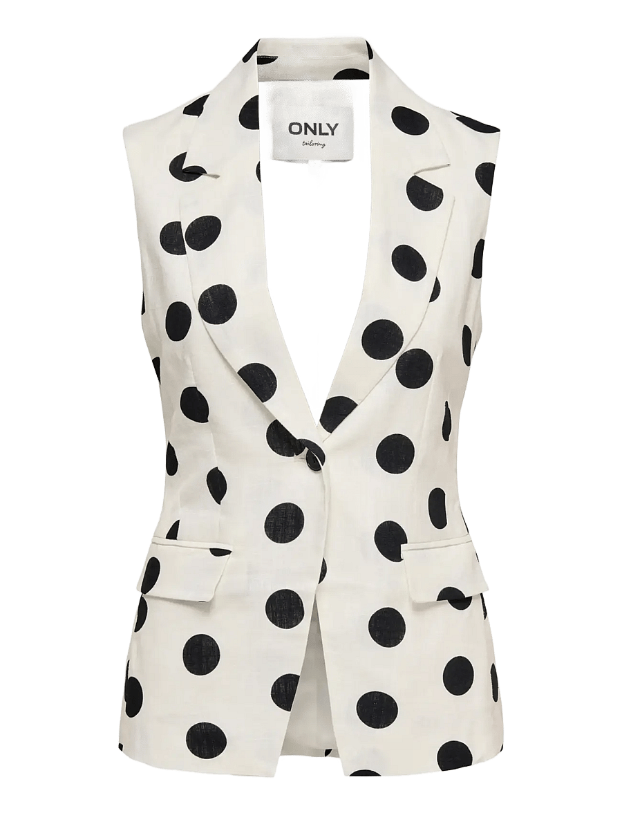 ONLY - ONLVIESTA S/L LINEN BL WAISTCOAT TLR - Ülikonna vestid - cloud dancer - 1