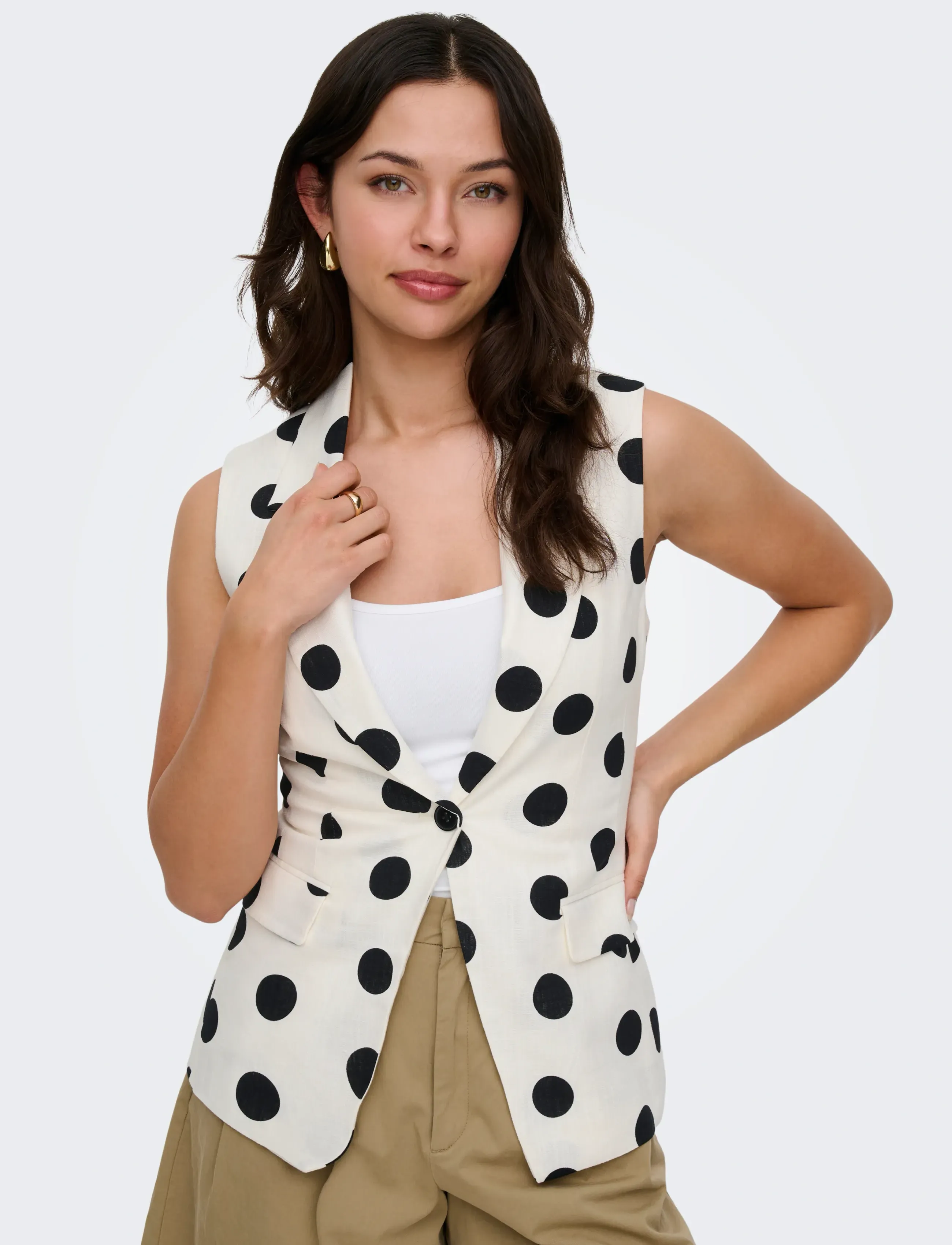 ONLY Onlviesta S/L Linen Bl Waistcoat Tlr västar dam – bild 6