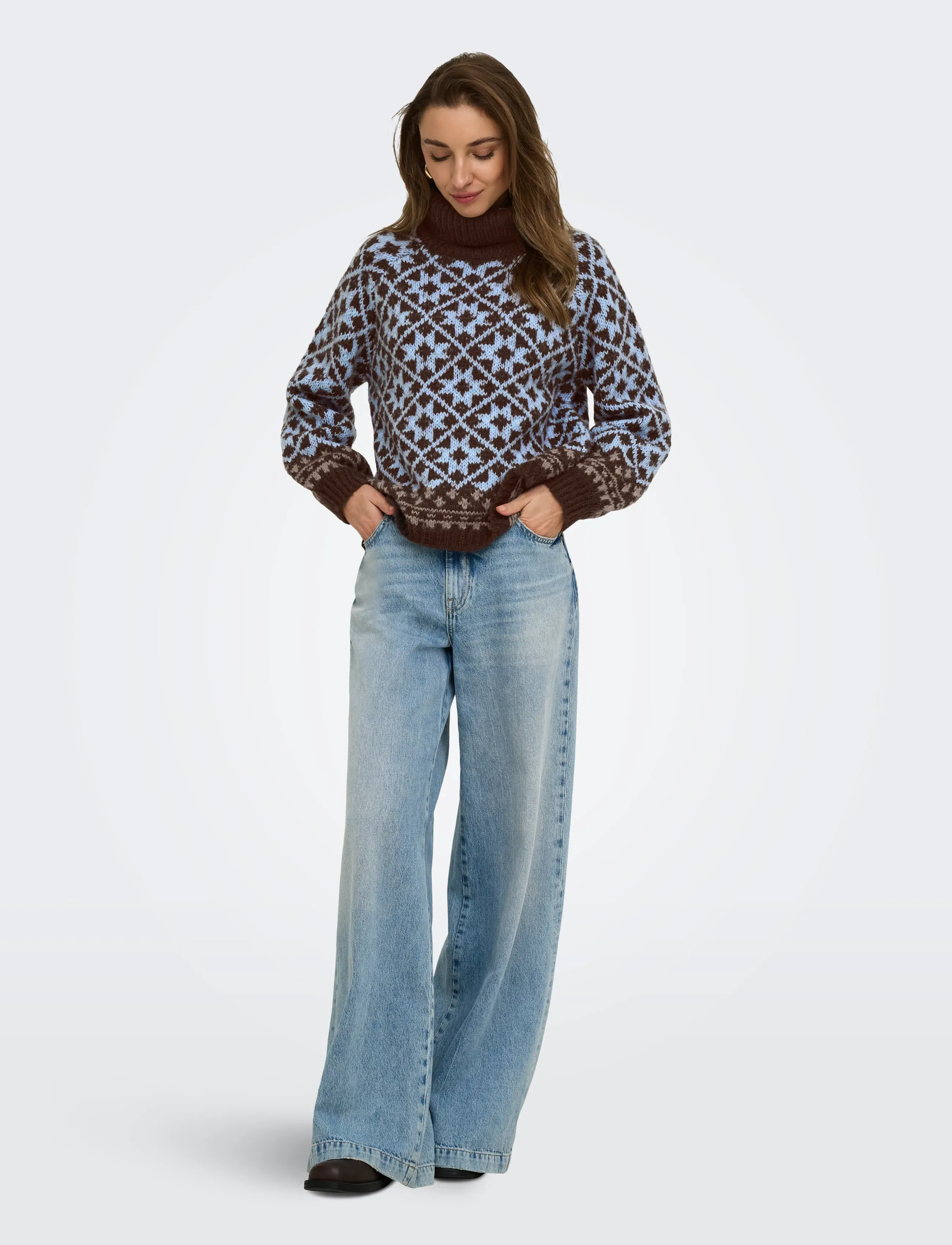 ONLY - ONLCARO LS ROLLNECK CC KNT - stickade tröjor - coffee bean - 4