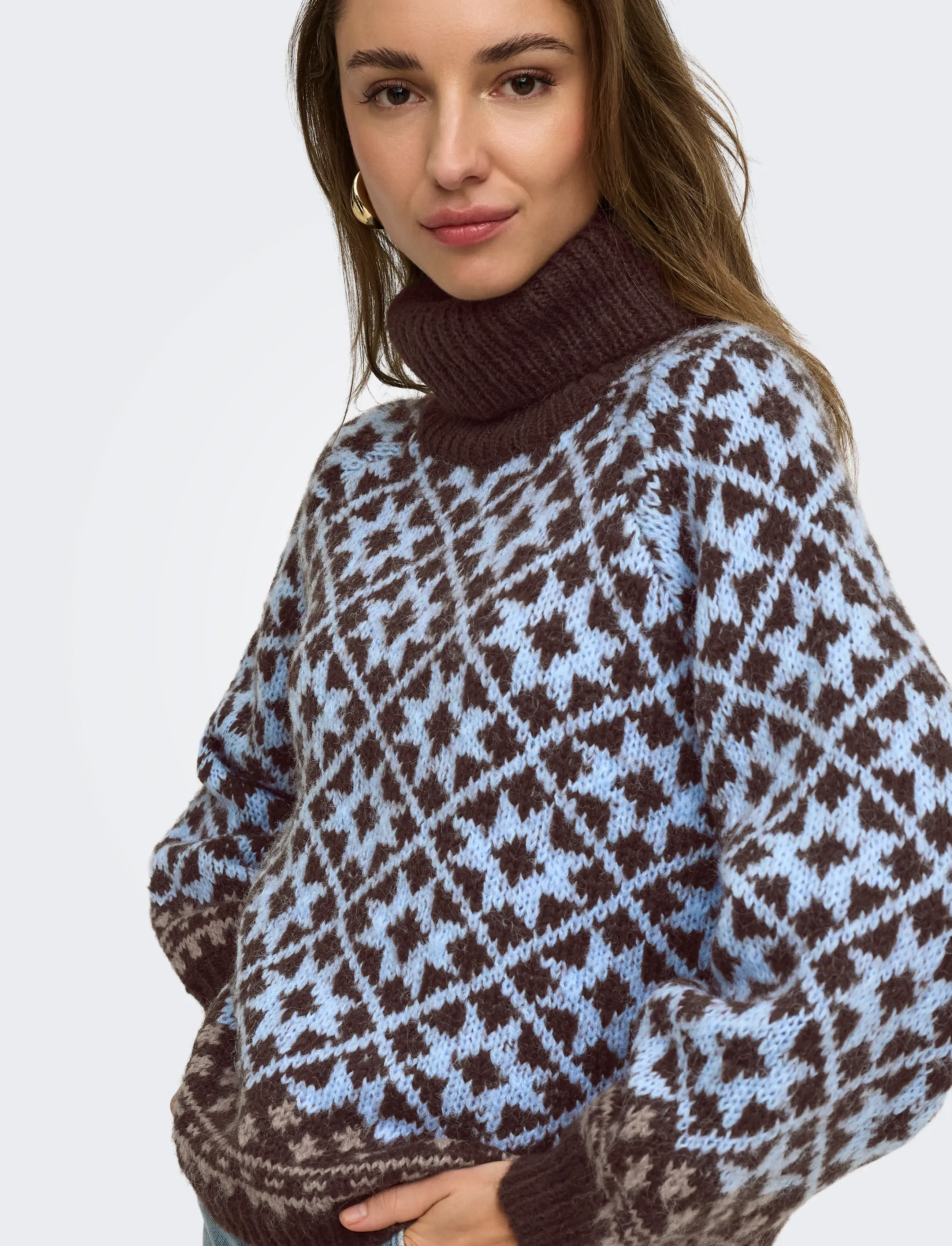 ONLY - ONLCARO LS ROLLNECK CC KNT - stickade tröjor - coffee bean - 5