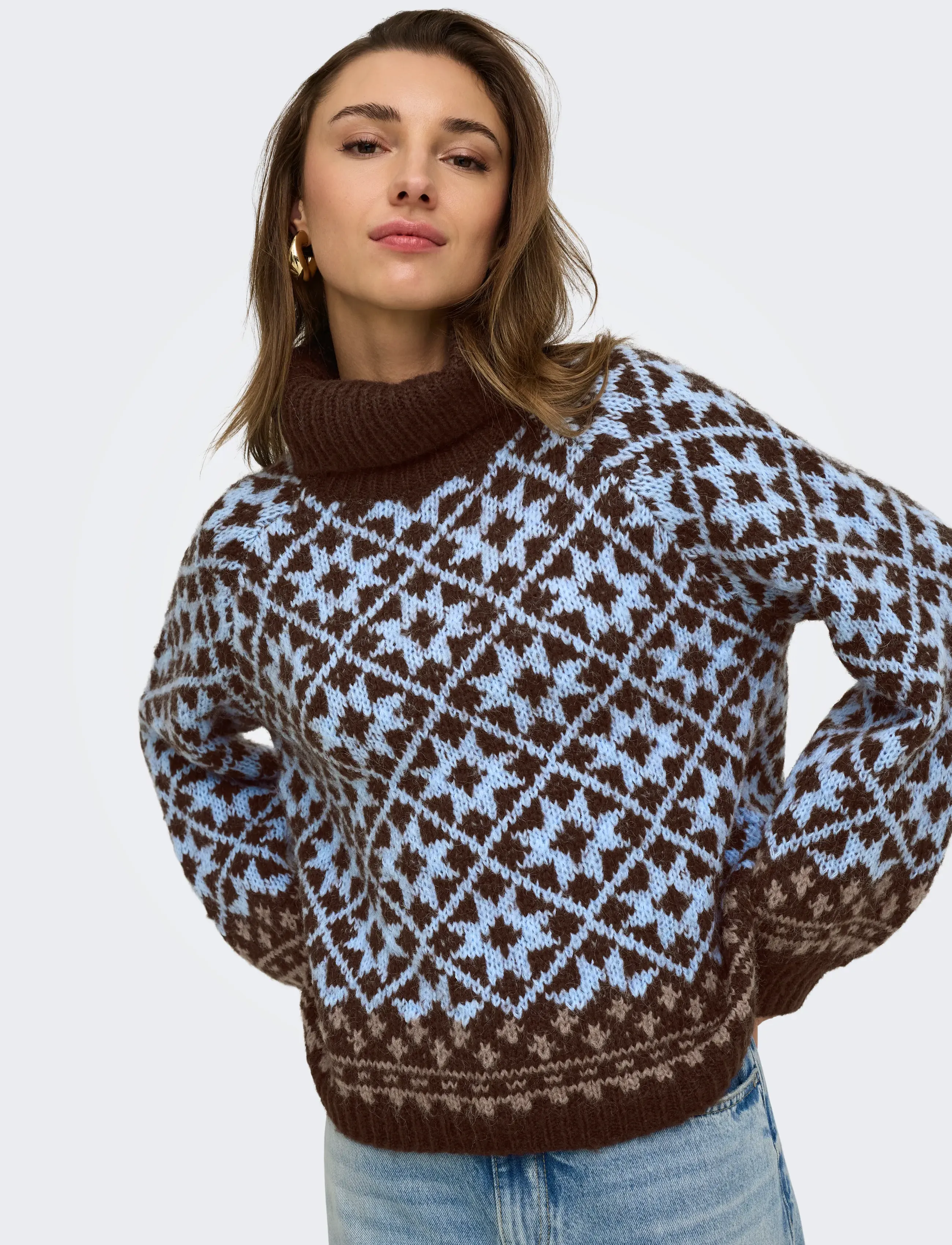 ONLY ONLCARO LS ROLLNECK CC KNT - Birthday - COFFEE BEAN / brown