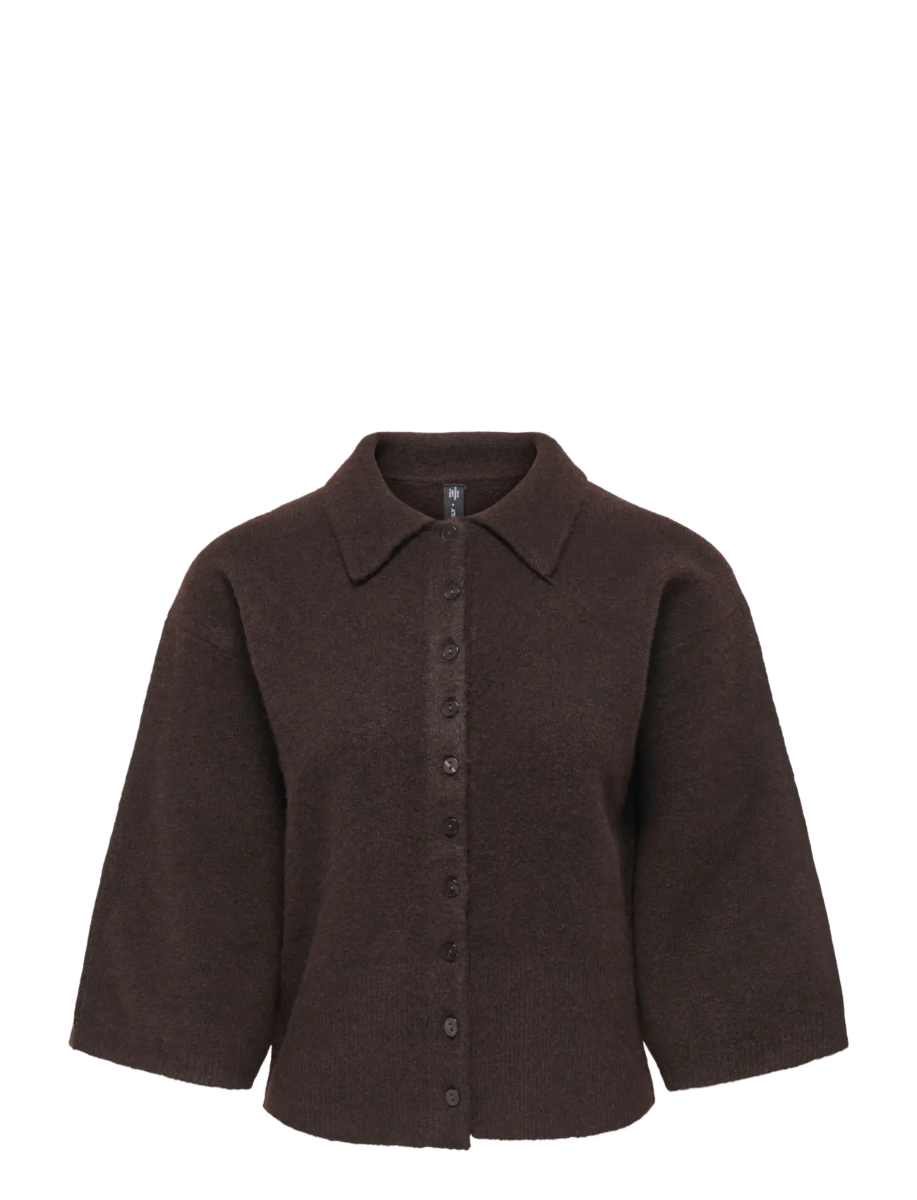 ONLY ONLMACEY 3/4 POLO CARDIGAN NCA KNT - Strickmode - COFFEE BEAN / brown