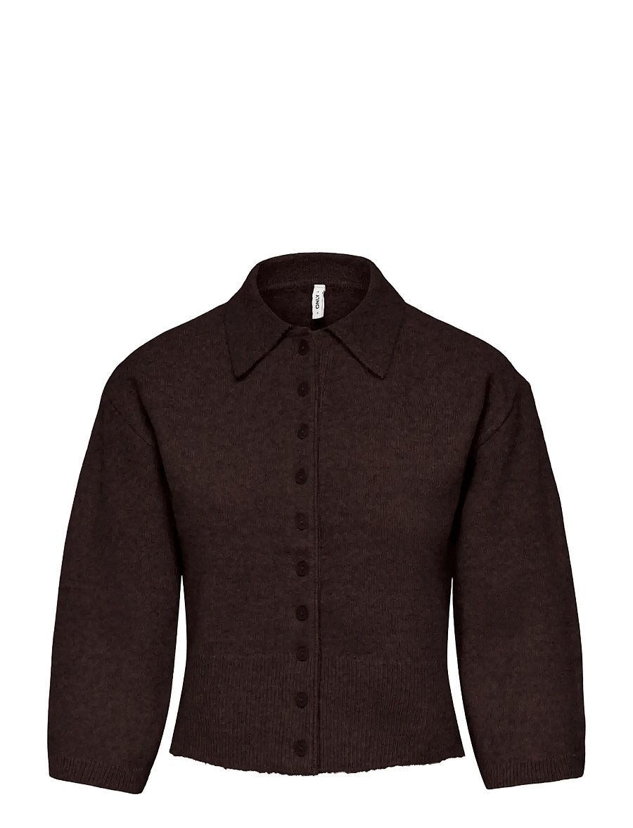 ONLY - ONLMACEY 3/4 POLO CARDIGAN NCA KNT - koftor - coffee bean - 1