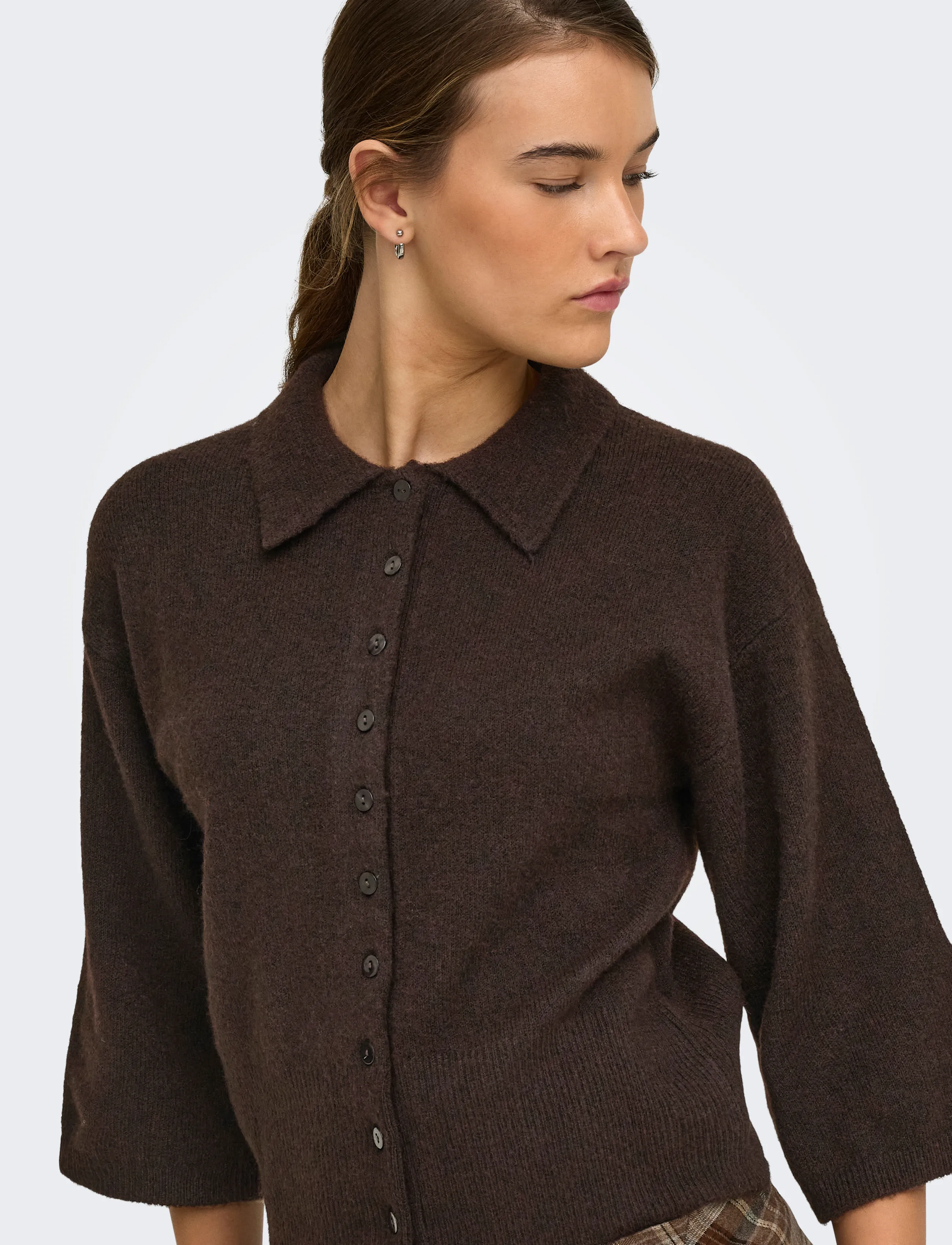 ONLY - ONLMACEY 3/4 POLO CARDIGAN NCA KNT - koftor - coffee bean - 5