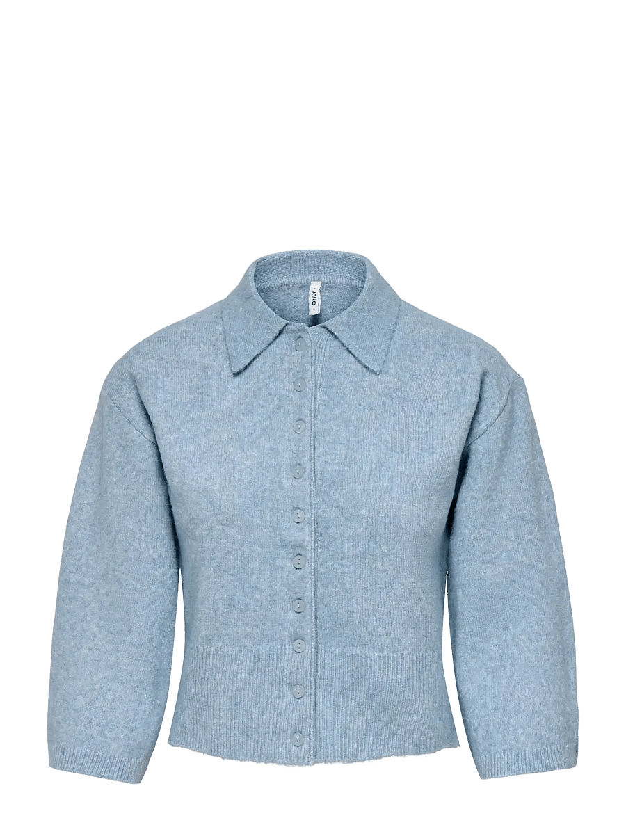 ONLY - ONLMACEY 3/4 POLO CARDIGAN NCA KNT - koftor - dusty blue - 0