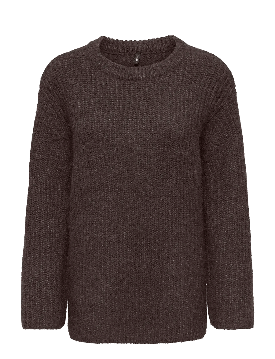 ONLY - ONLMAGGIE LS LONG O-NECK CC KNT - stickade tröjor - coffee bean - 0