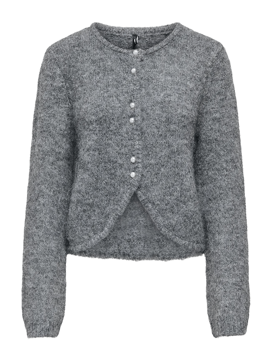 ONLY - ONLZAGGIE LS BUTTON CARDI CC KNT - dark grey melange - 1