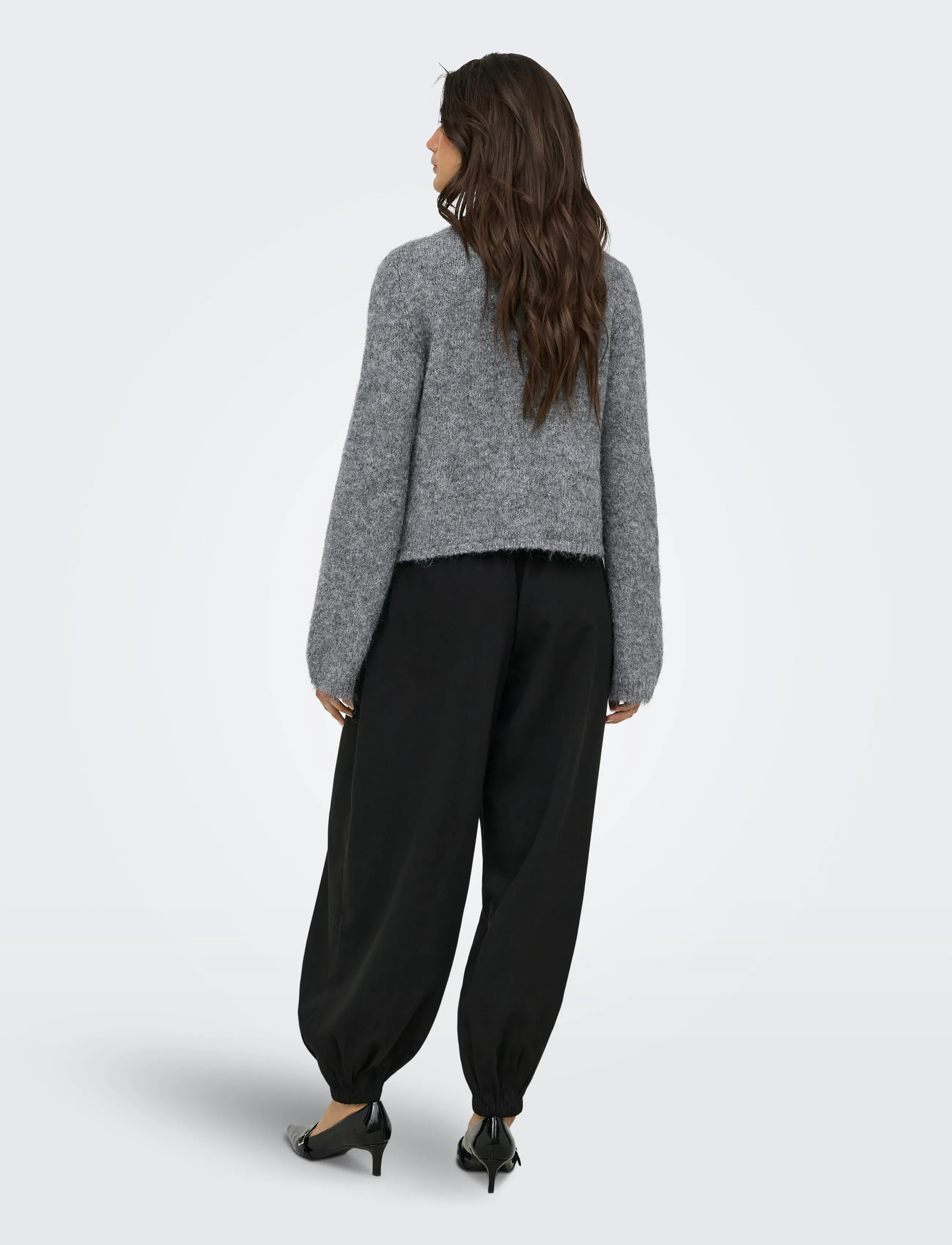 ONLY - ONLZAGGIE LS BUTTON CARDI CC KNT - dark grey melange - 3