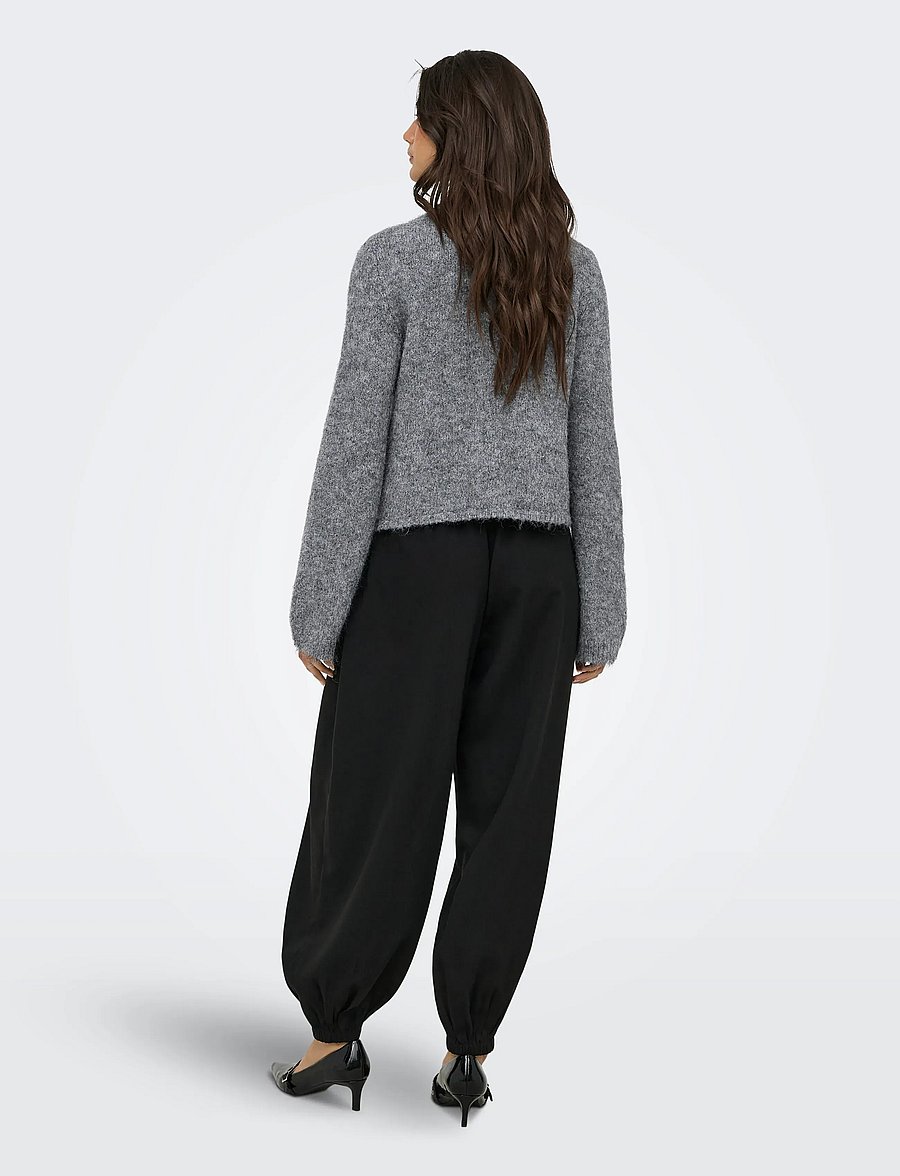 ONLY - ONLZAGGIE LS BUTTON CARDI CC KNT - dark grey melange - 3