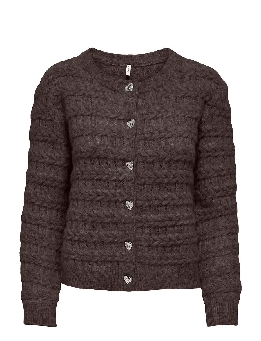 ONLY - ONLCABALA LS CABEL CARDIGAN CC KNT - koftor - coffee bean - 0