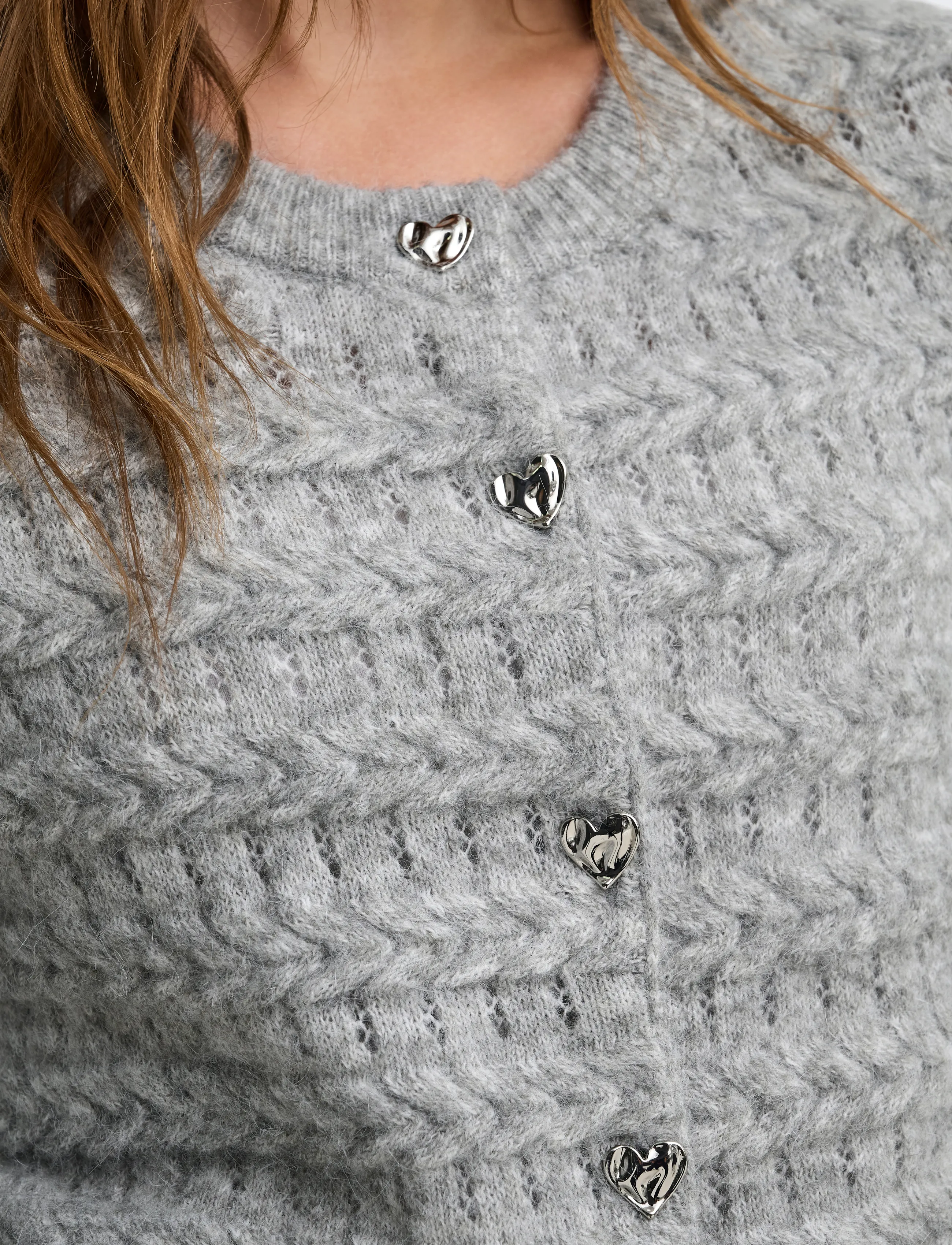 ONLY - ONLCABALA LS CABEL CARDIGAN CC KNT - herbstliche kleidung - medium grey melange - 5