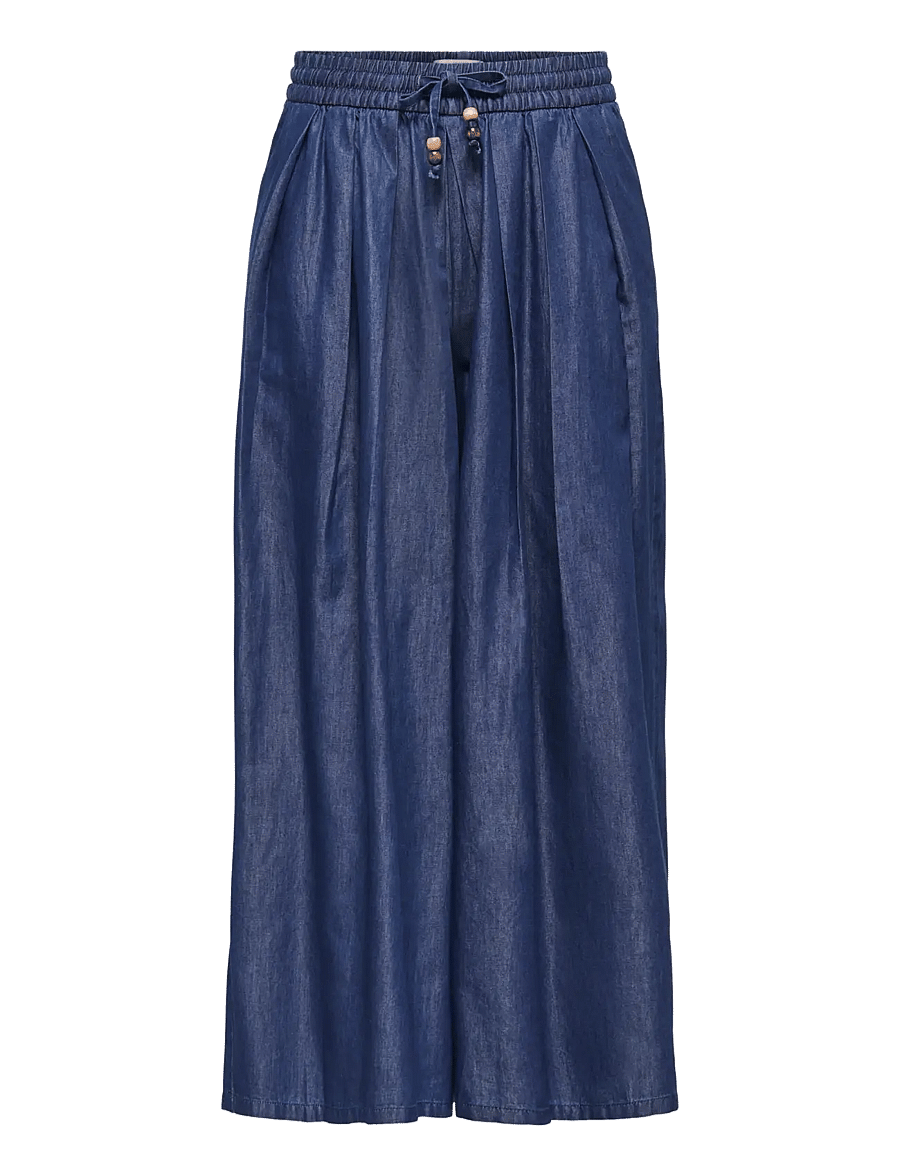 ONLY - ONLBEA BEAD HW WIDE PALAZZO DNM QYT - džinsi ar platām starām - dark blue denim - 1