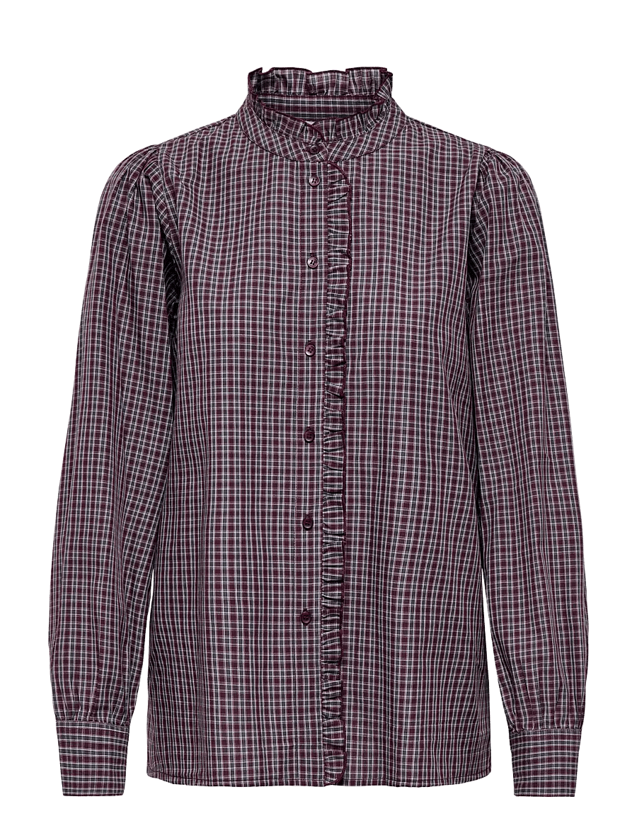ONLY - ONLFENNA L/S CHECK SHIRT WVN - winetasting - 1