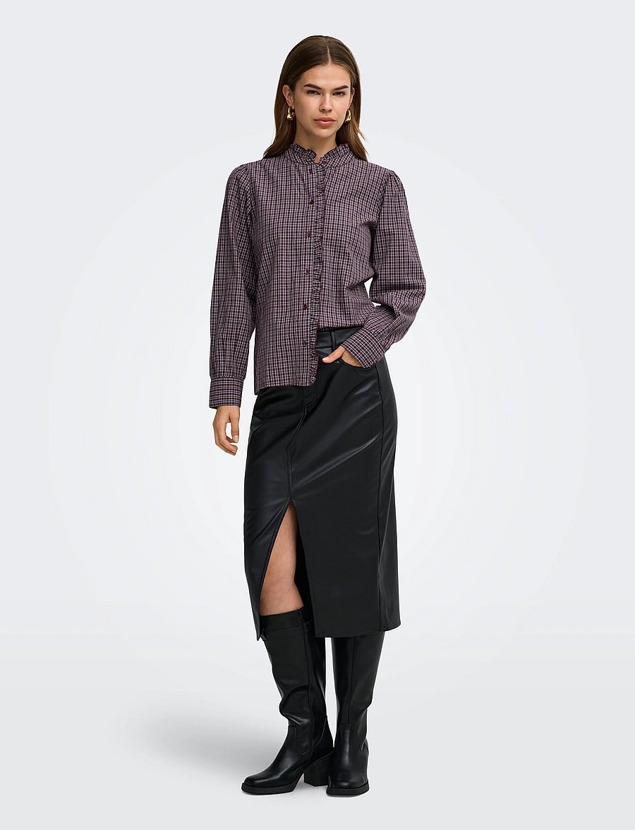 ONLY - ONLFENNA L/S CHECK SHIRT WVN - winetasting - 4