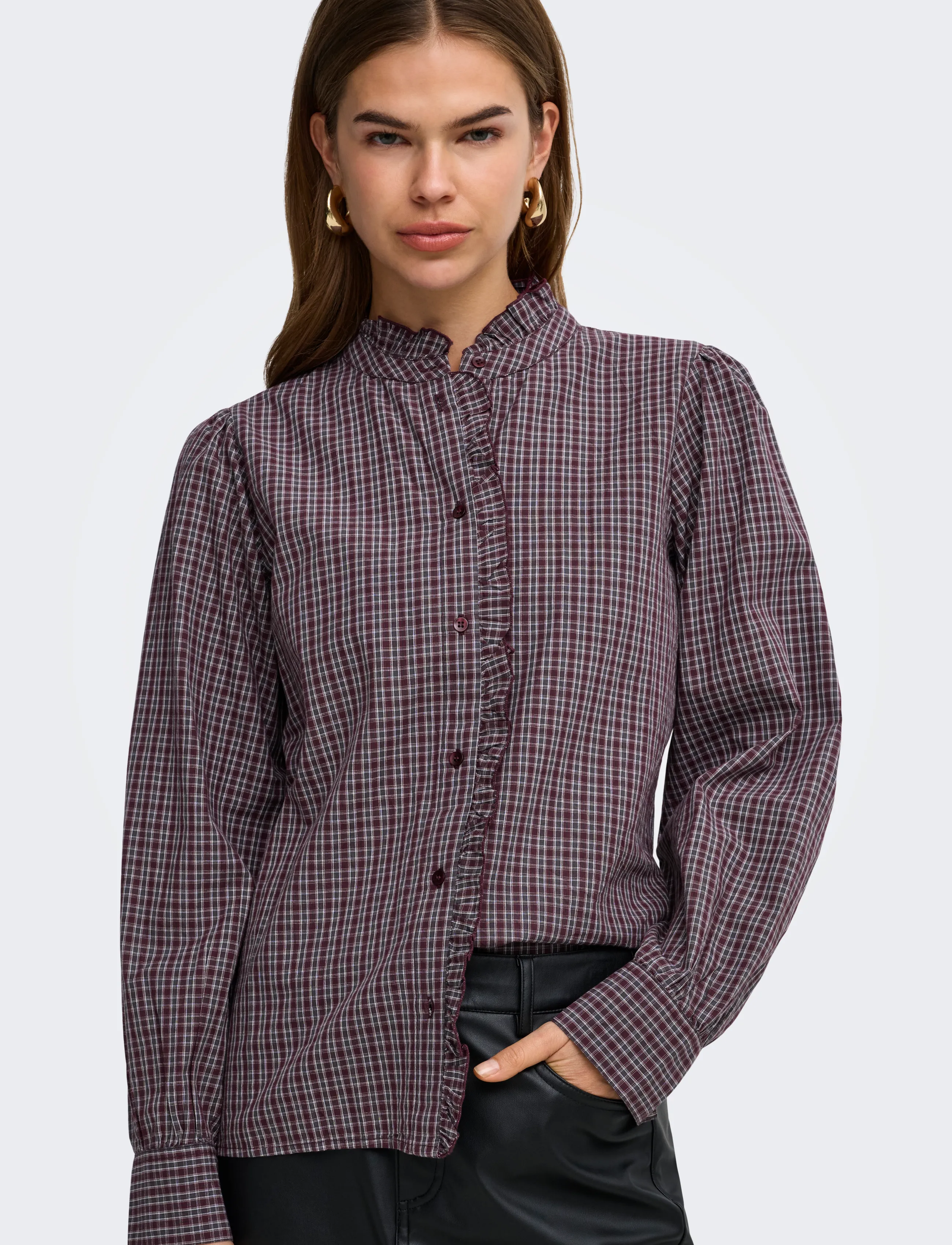 ONLY Onlfenna L/S Check Shirt Wvn skjortor dam – bild 6