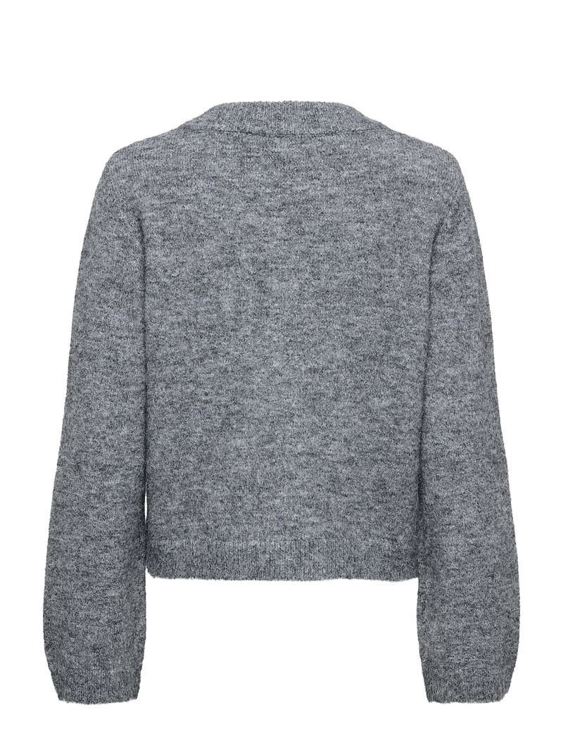 ONLY - ONLMIGGIE LS O-NECK PEARL CARDIGA EX KNT - koftor - medium grey melange - 1