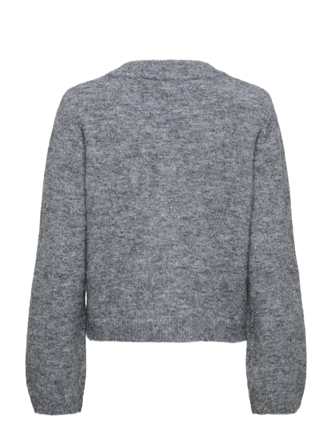ONLY - ONLMIGGIE LS O-NECK PEARL CARDIGA EX KNT - cardigans - medium grey melange - 2