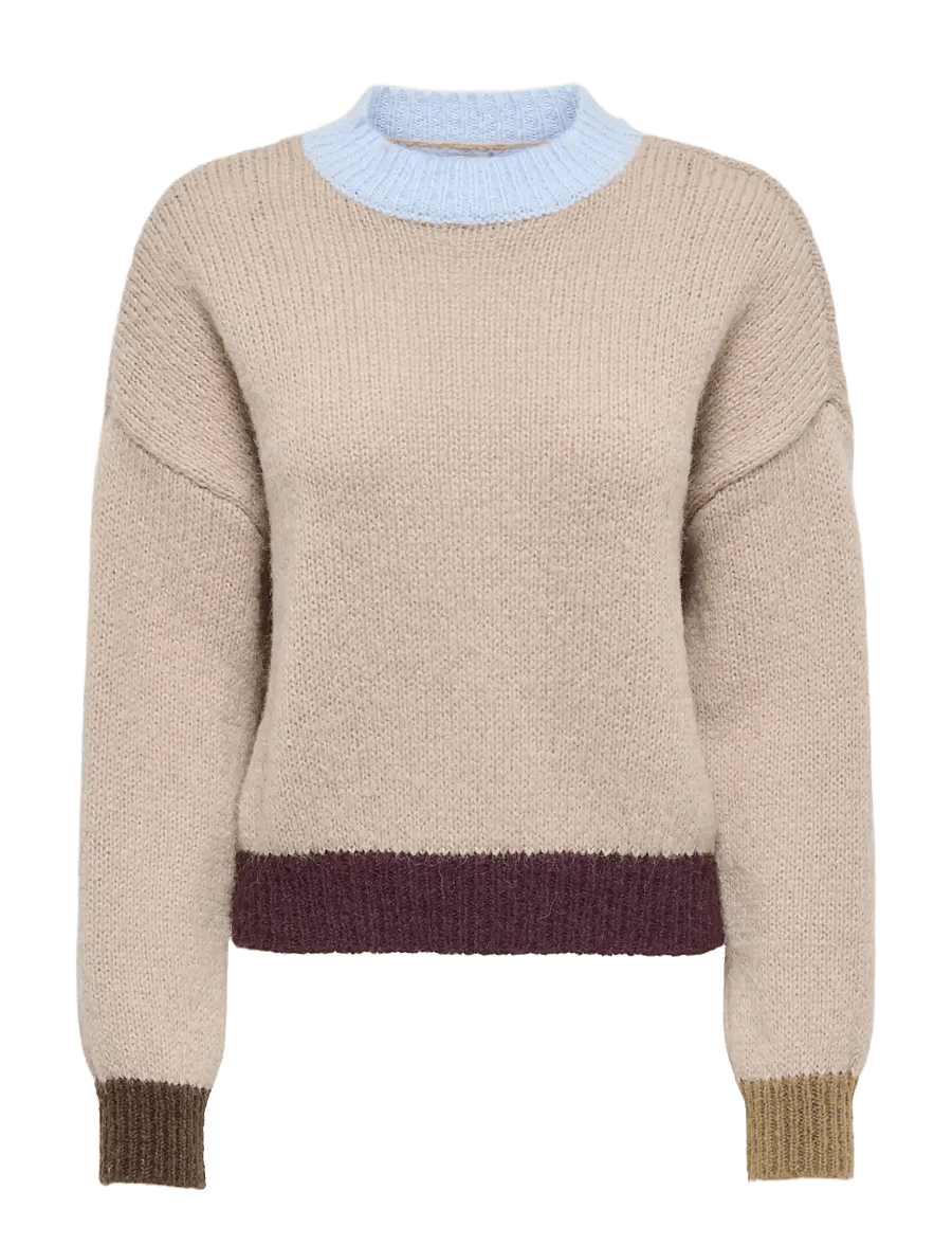 ONLY - ONLOLINA LS CONTRAST HIGHNECK CC KNT - cashmere blue - 1