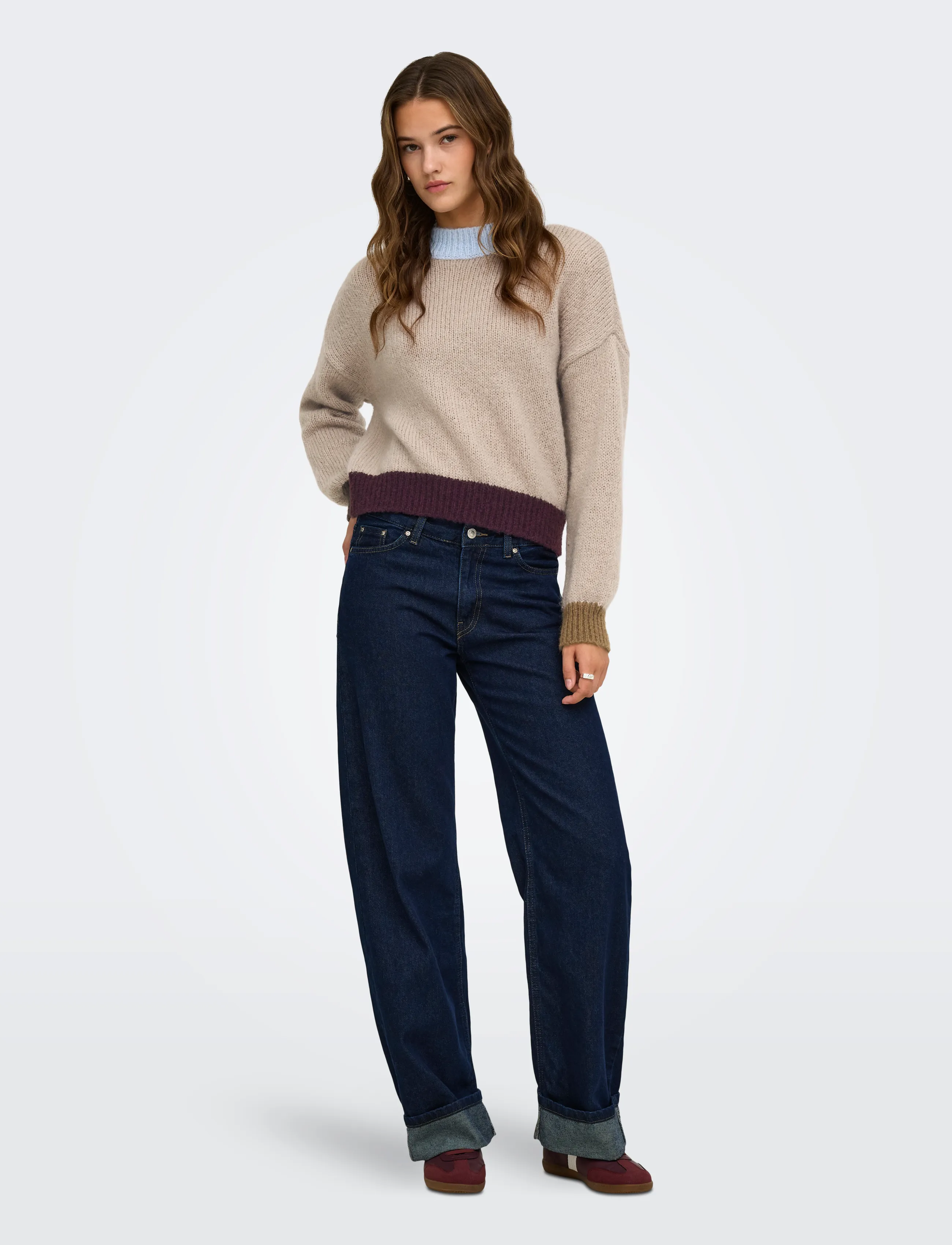 ONLY - ONLOLINA LS CONTRAST HIGHNECK CC KNT - jumpers - cashmere blue - 4