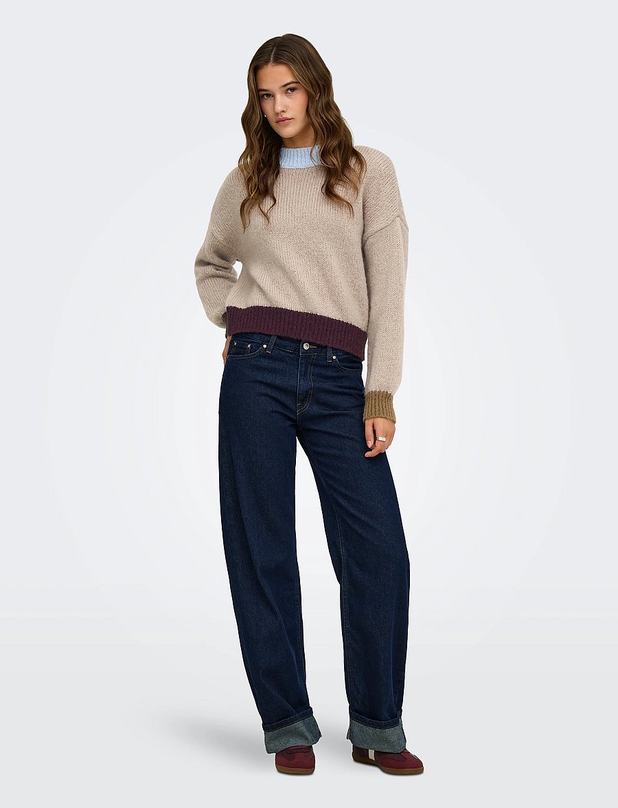 ONLY - ONLOLINA LS CONTRAST HIGHNECK CC KNT - cashmere blue - 4