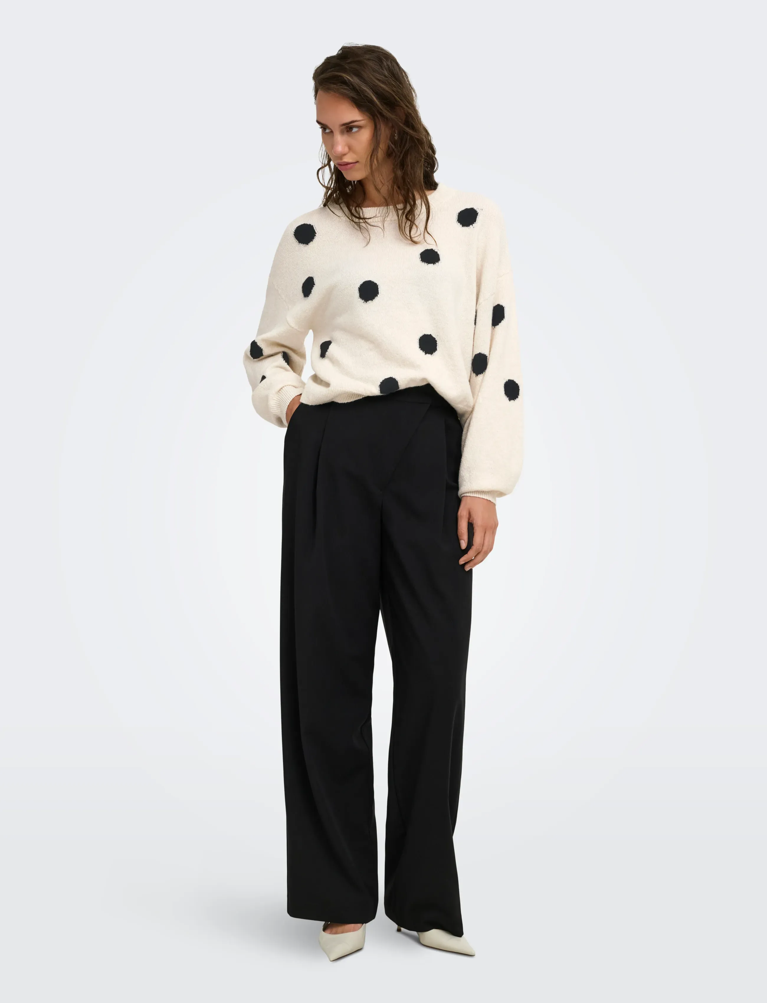 ONLY - ONLRICA LS DETAIL O-NECK CC KNT - jumpers - birch - 4