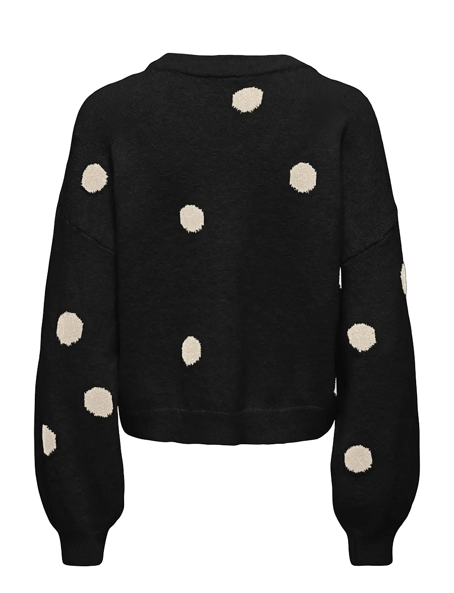 ONLY - ONLRICA LS DETAIL O-NECK CC KNT - stickade tröjor - black - 2