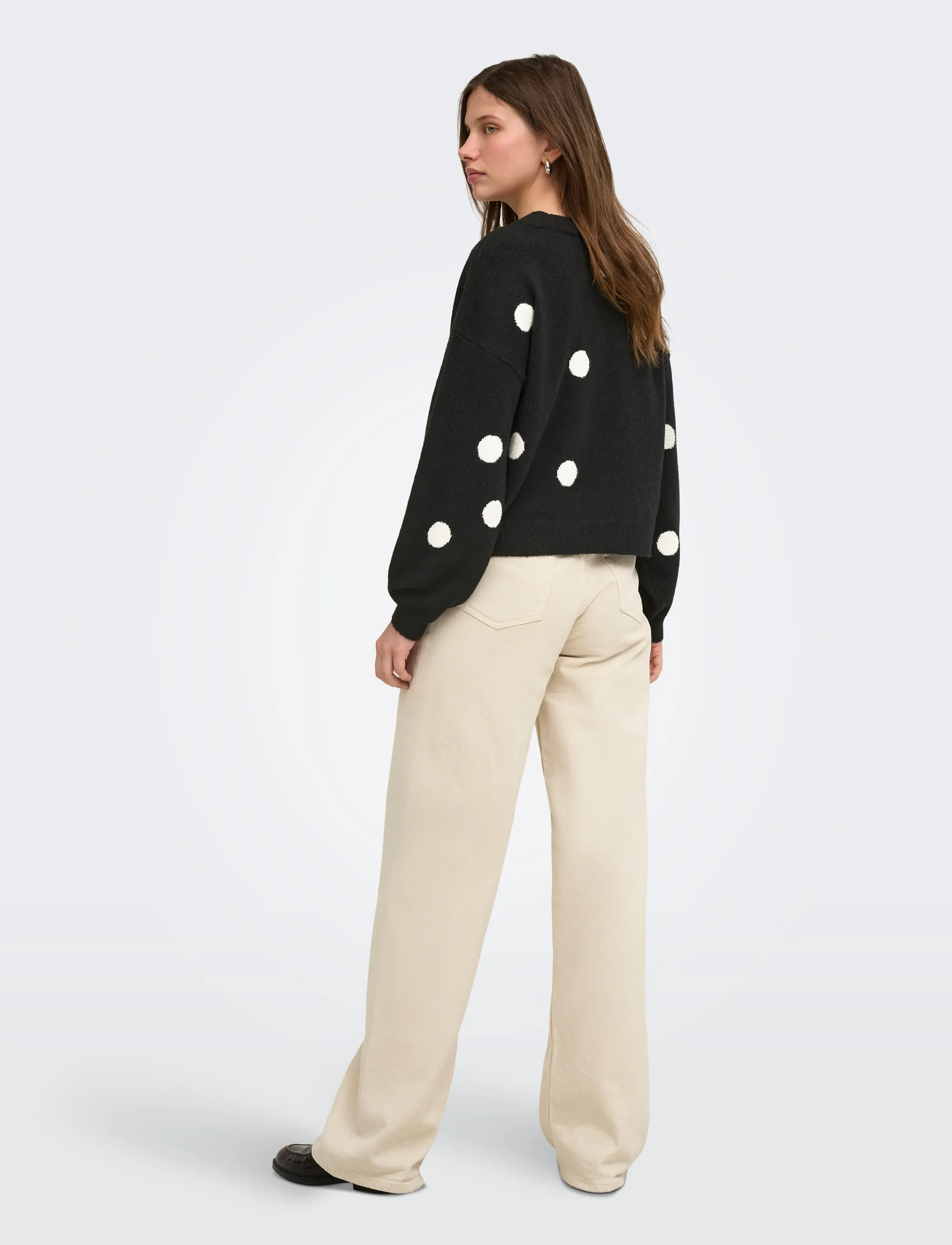 ONLY - ONLRICA LS DETAIL O-NECK CC KNT - stickade tröjor - black - 3