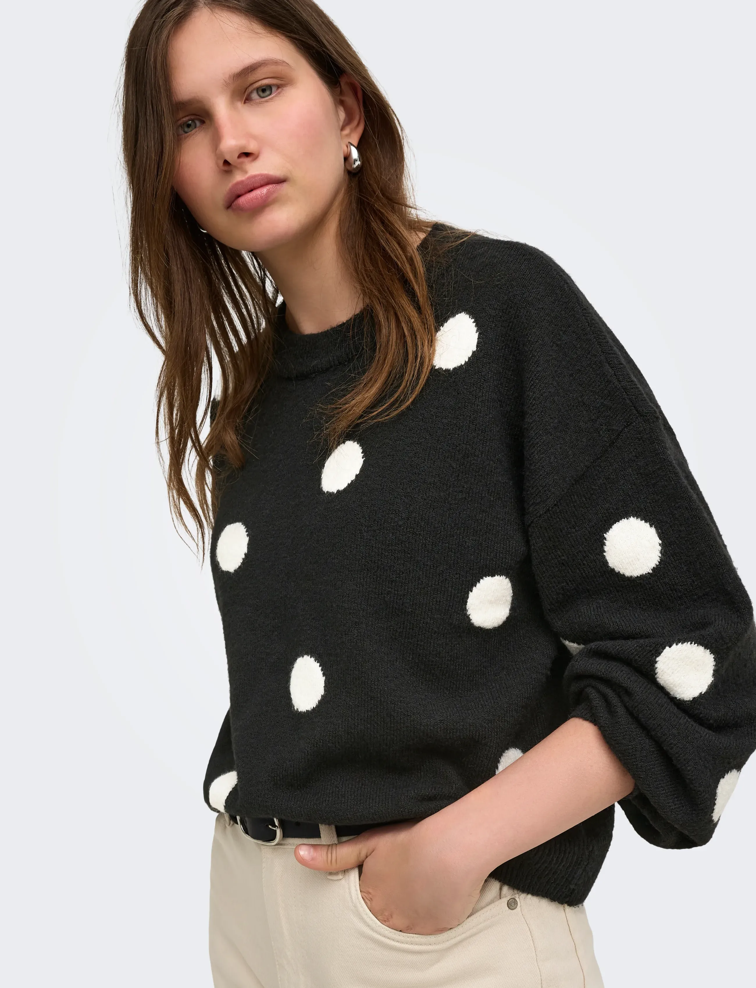 ONLY Onlrica Ls Detail O-Neck Cc Knt stickade tröjor dam – bild 6