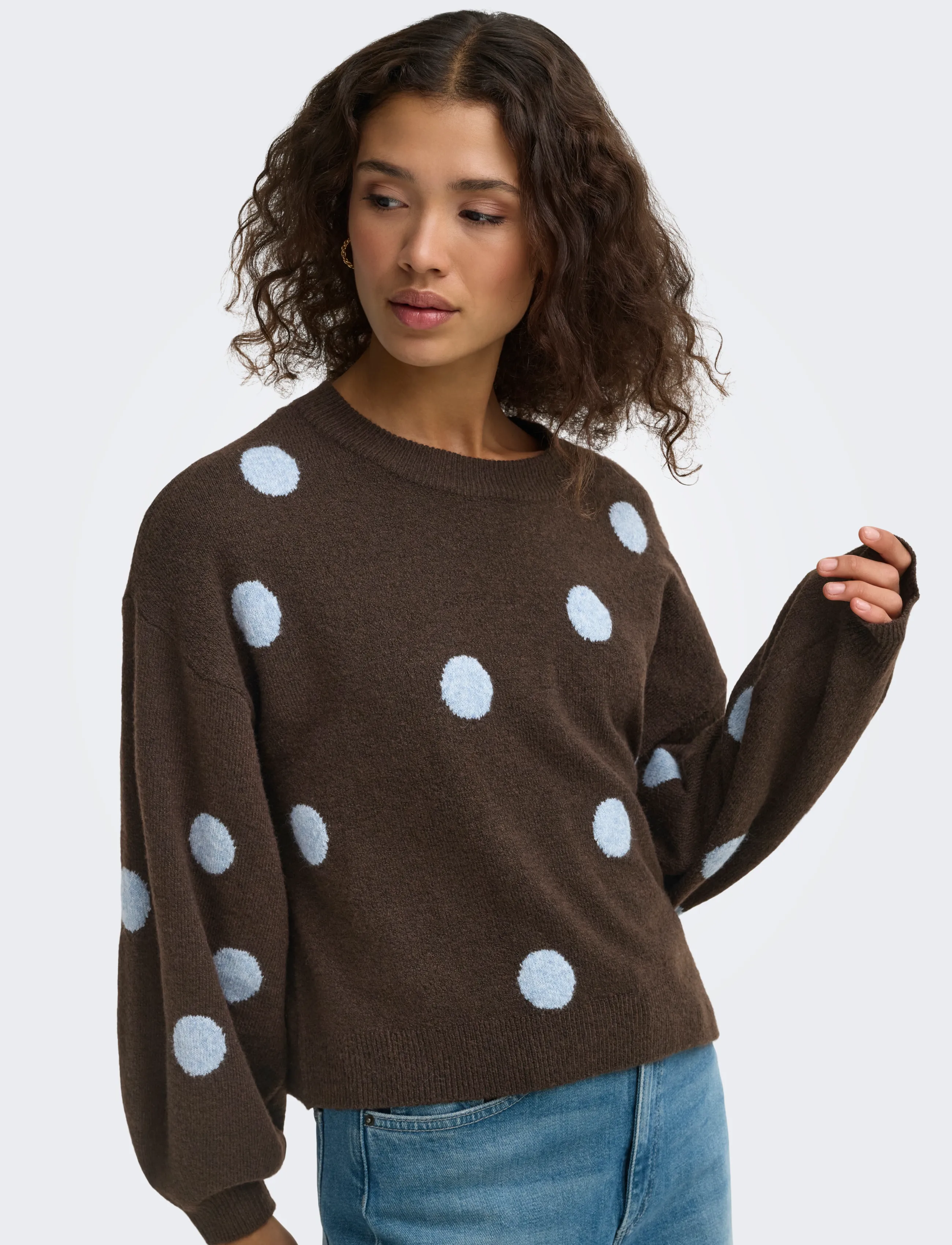 ONLY Onlrica Ls Detail O-Neck Cc Knt stickade tröjor dam – bild 7