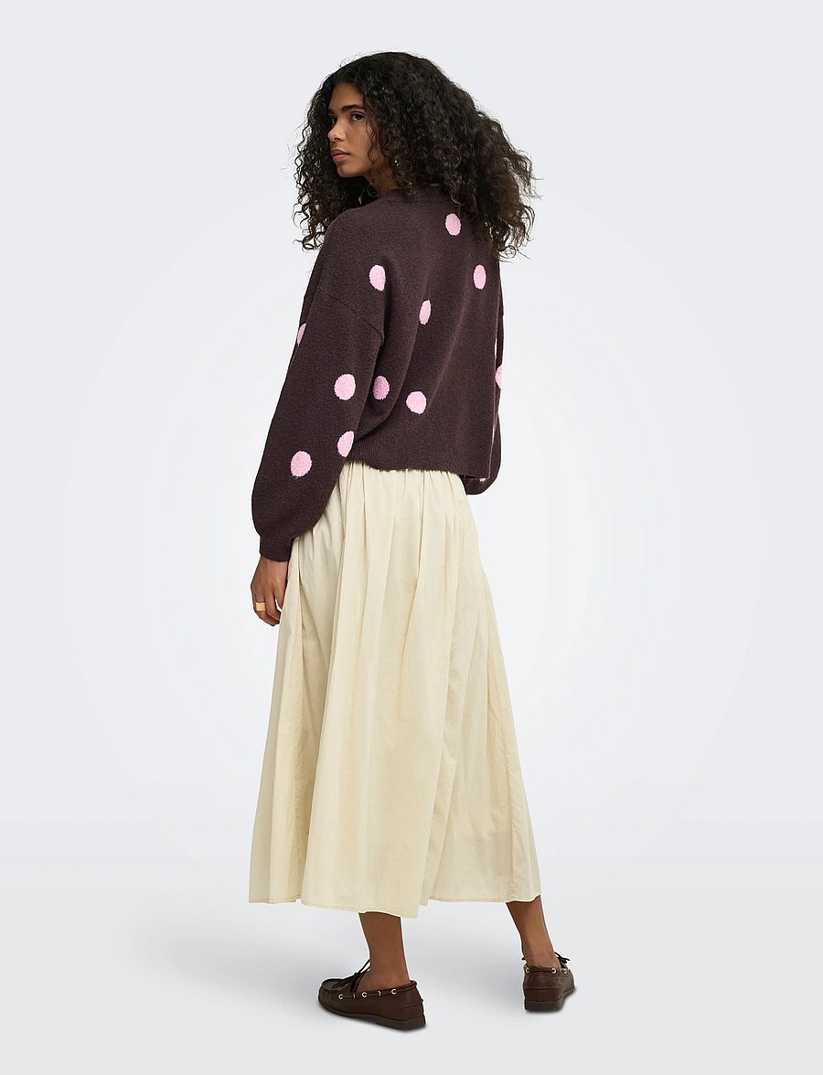ONLY - ONLRICA LS DETAIL O-NECK CC KNT - stickade tröjor - fudge - 3