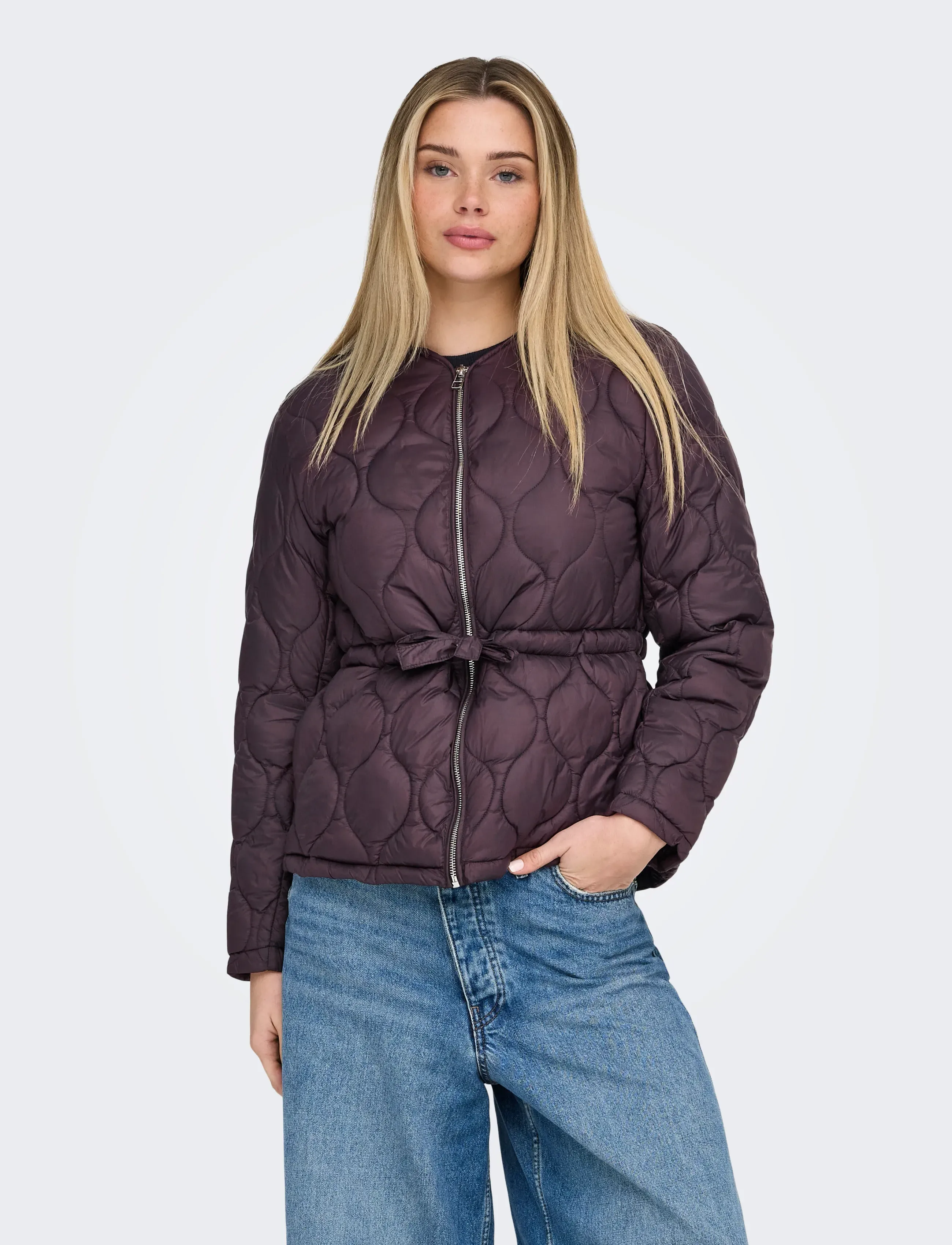 ONLY ONLAMARA QUILTED JACKET OTW - Kläder - FUDGE / burgundy