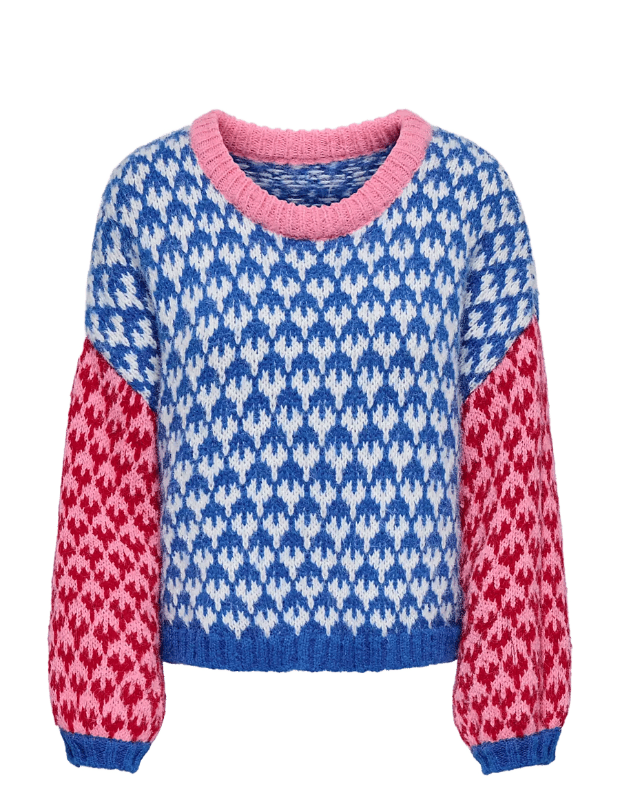 ONLY - ONLCARO LS PATTERN O-NECK CC KNT - stickade tröjor - sachet pink - 1