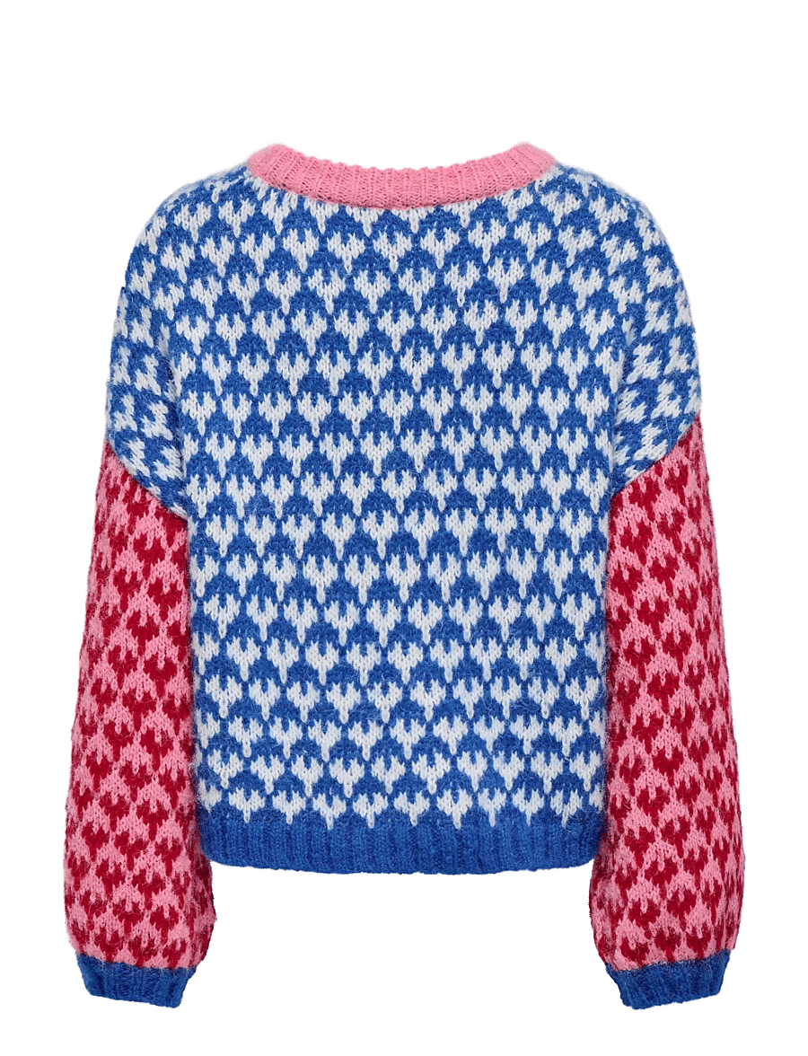 ONLY - ONLCARO LS PATTERN O-NECK CC KNT - stickade tröjor - sachet pink - 2