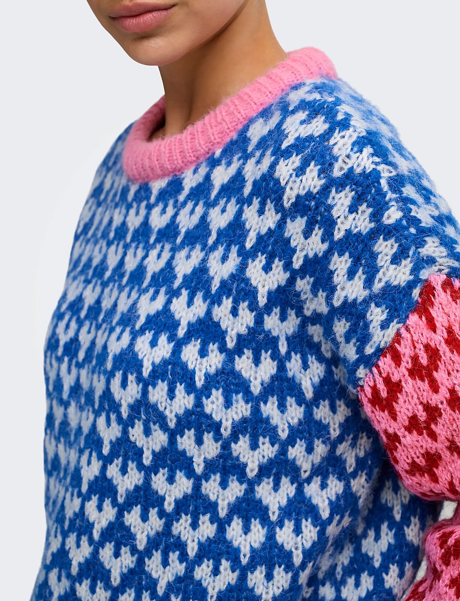 ONLY - ONLCARO LS PATTERN O-NECK CC KNT - stickade tröjor - sachet pink - 5