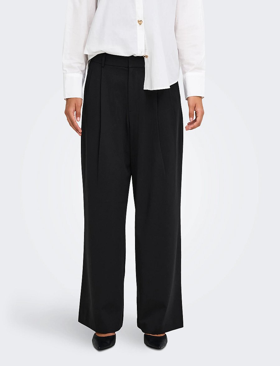 ONLY - ONLSONJA HW WIDE PLEAT PANT TLR NOOS - black - 0