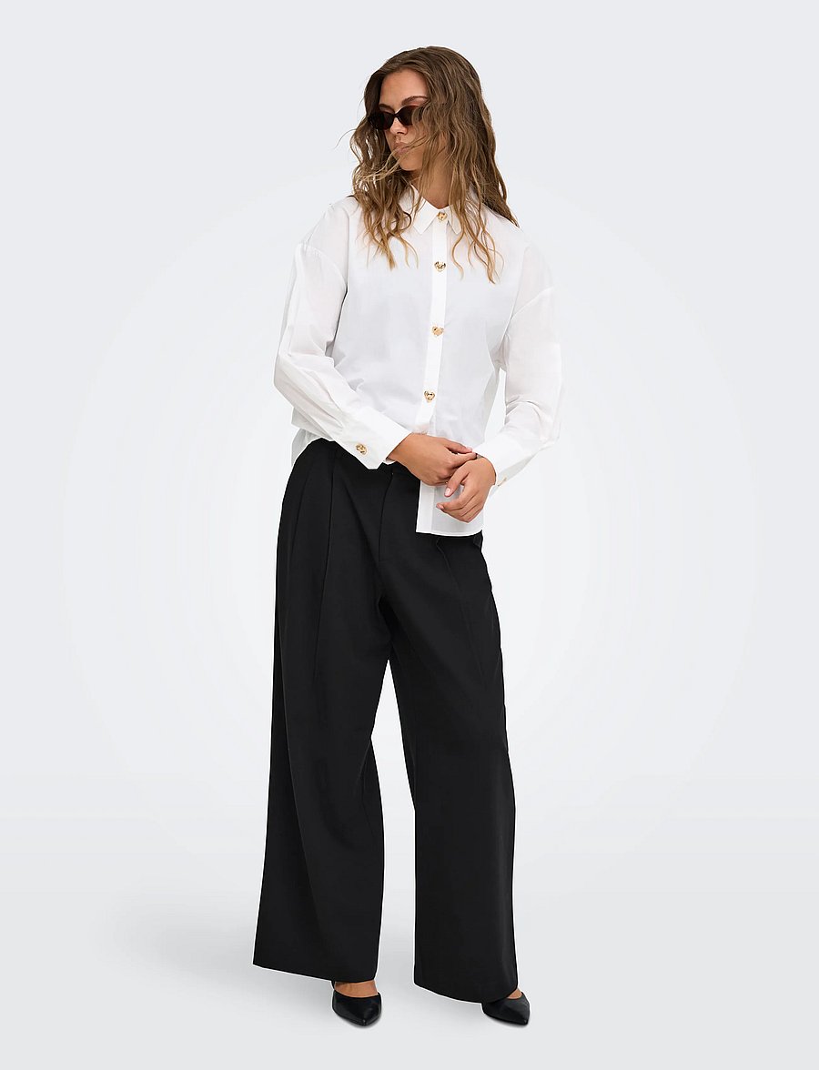 ONLY - ONLSONJA HW WIDE PLEAT PANT TLR NOOS - black - 4