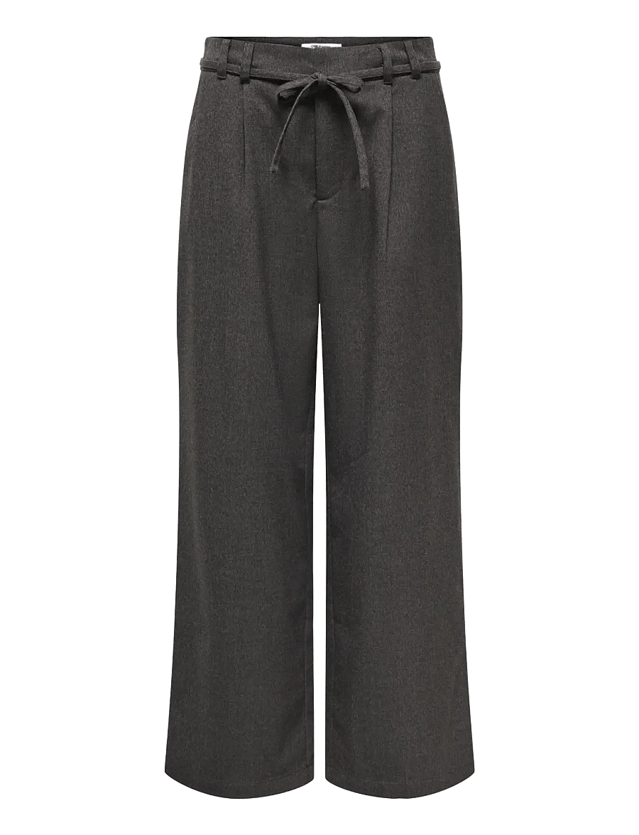 ONLY - ONLBETTY HW WIDE STRING PANT TLR - dark grey melange - 0
