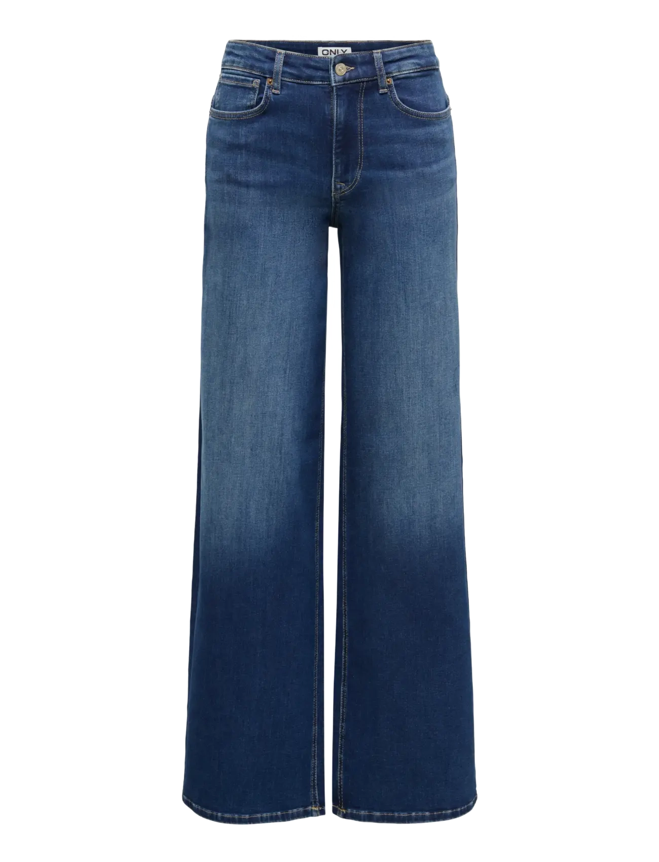 ONLY ONLMADISON BLUSH HW WIDE DNM DOT229 NOOS - Hosen mit weitem Bein - DARK BLUE DENIM / blue