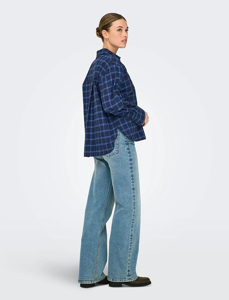 ONLY - ONLTEA L/S SHIRT WVN - pikkade varrukatega särgid - night sky - 3