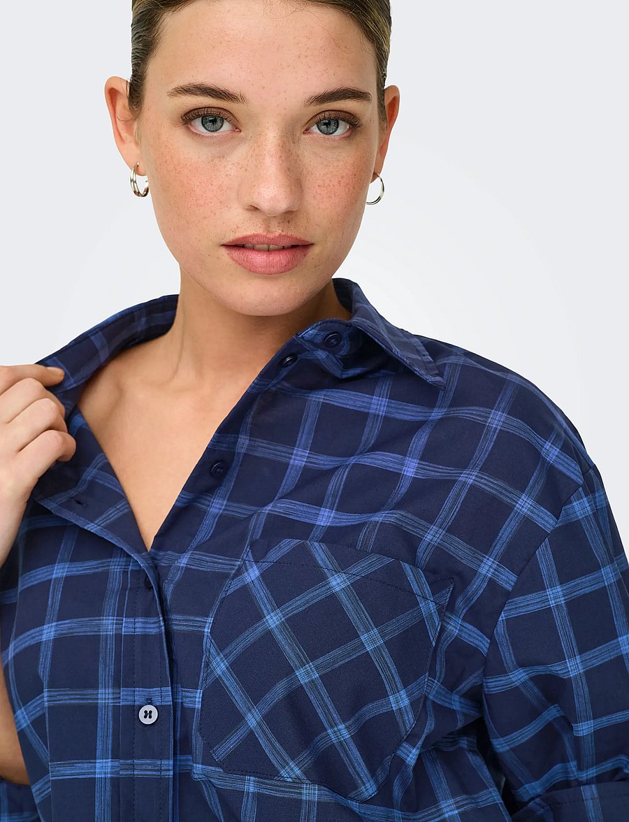 ONLY - ONLTEA L/S SHIRT WVN - pikkade varrukatega särgid - night sky - 5