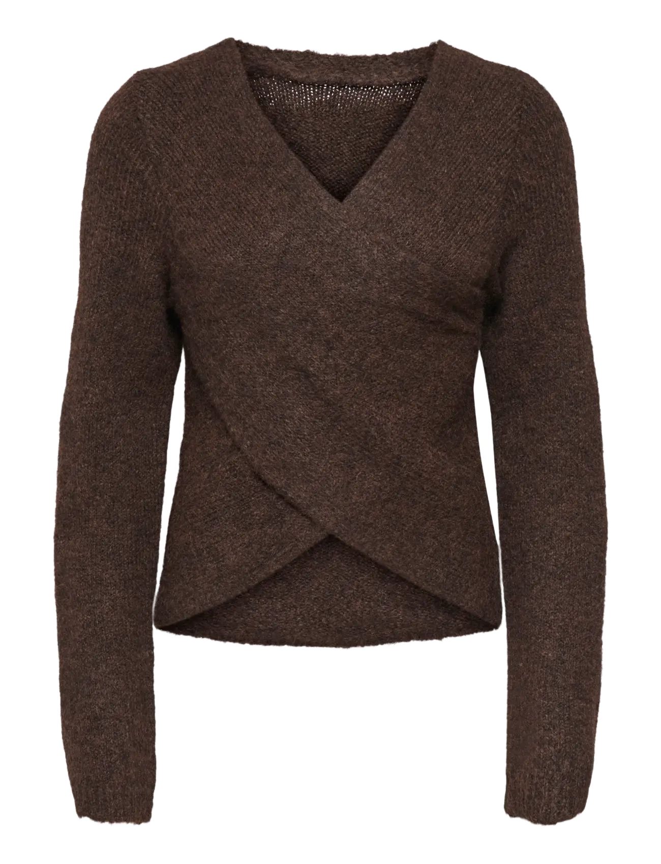 ONLY ONLZAGGIE LIFE LS V-NECK REVERSIB EX KNT - Pullover - SEAL BROWN / brown