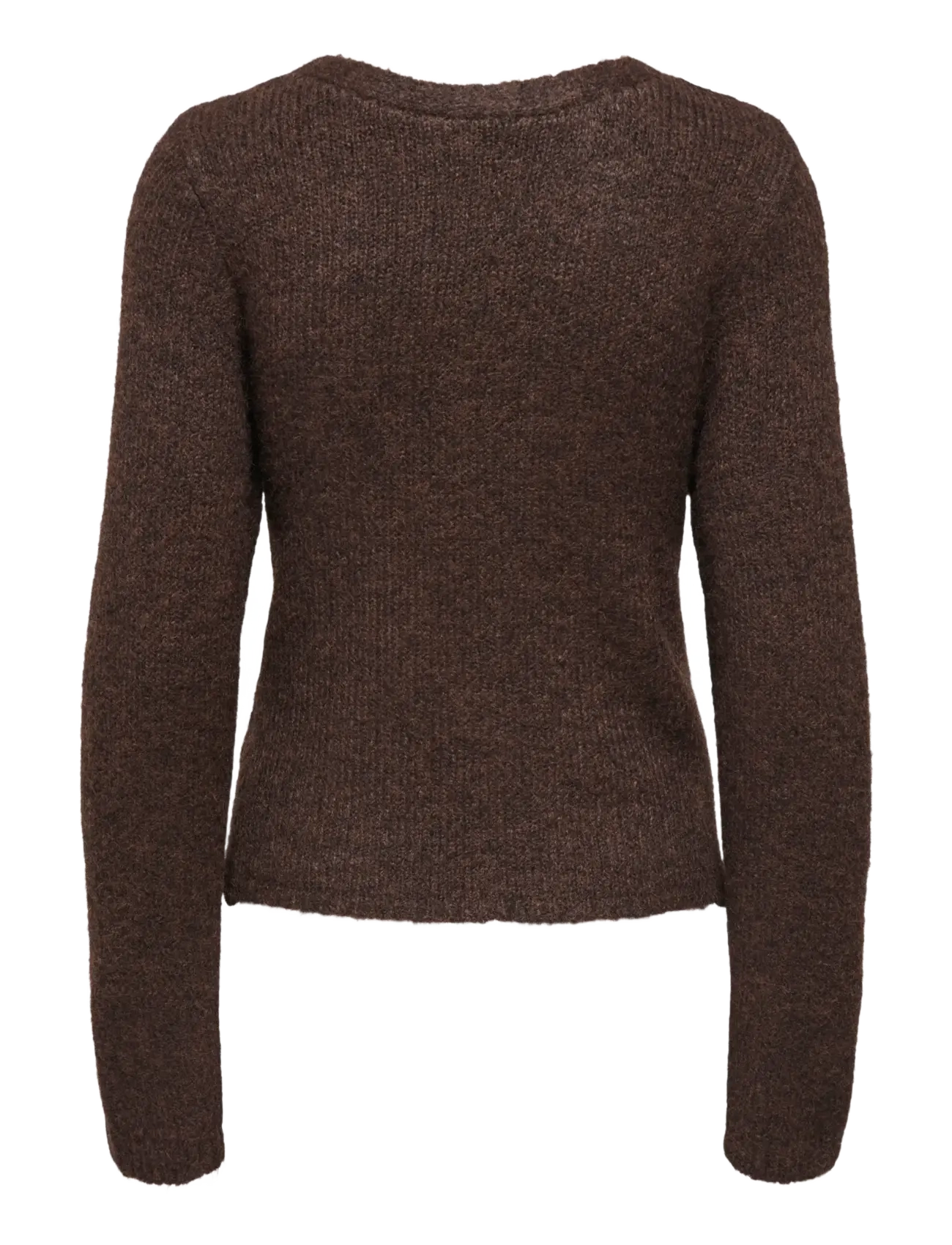 ONLY - ONLZAGGIE LIFE LS V-NECK REVERSIB EX KNT - seal brown - 2