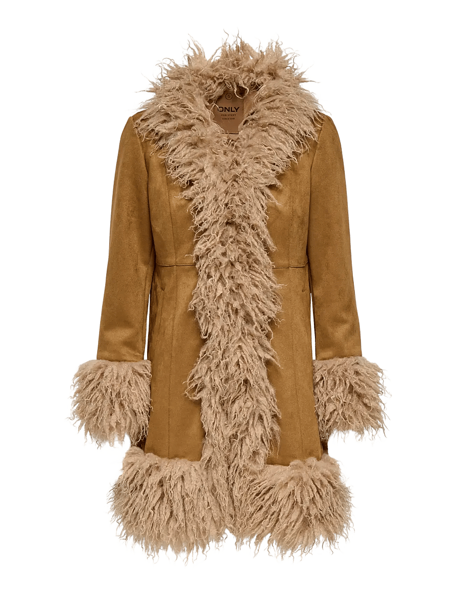 ONLY - ONLBLAIR AFGANIC FUR JACKET OTW - fuskpäls - rubber - 0