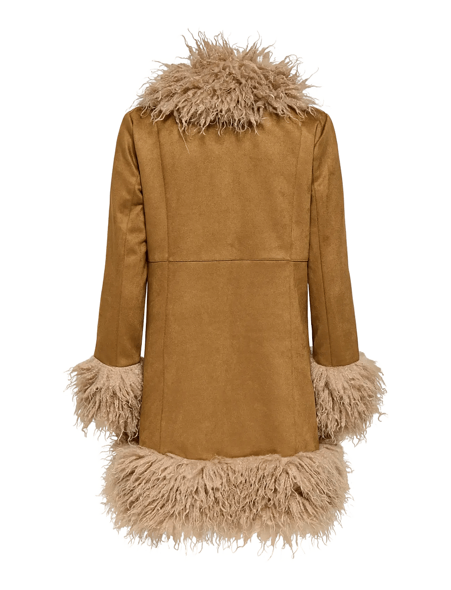 ONLY - ONLBLAIR AFGANIC FUR JACKET OTW - fuskpäls - rubber - 1