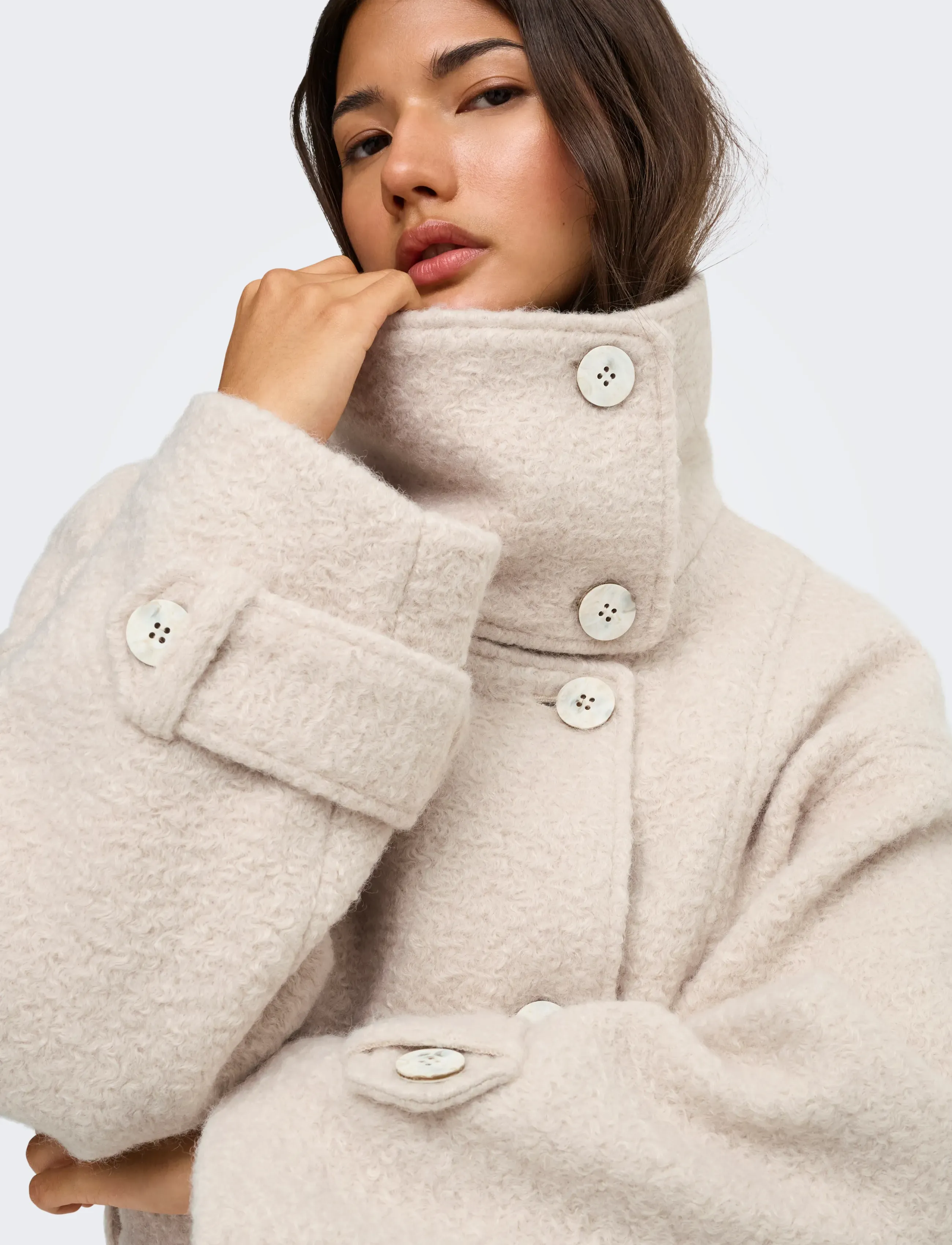 ONLY - ONLBRANDY HIGH NECK COAT OTW - Üleriided - pumice stone - 5