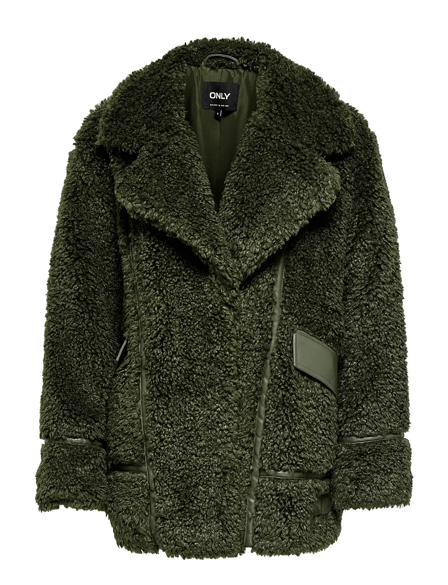 ONLY - ONLROWE TEDDY JACKET OTW - kunstkarusnahk - forest night - 0