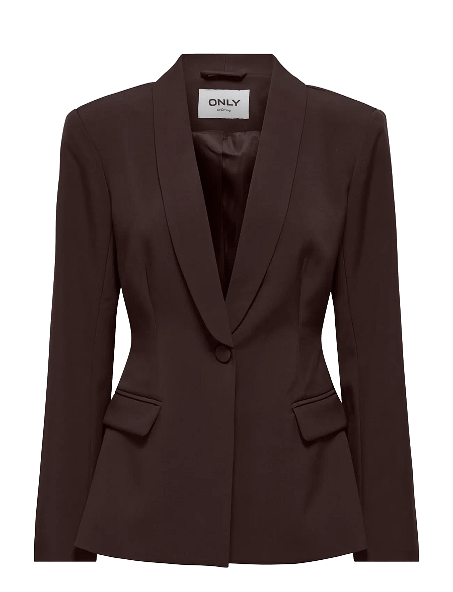 ONLY - ONLASTRID L/S SCULPTURE BLAZER CC TLR - enkelknäppta kavajer - chocolate torte - 0
