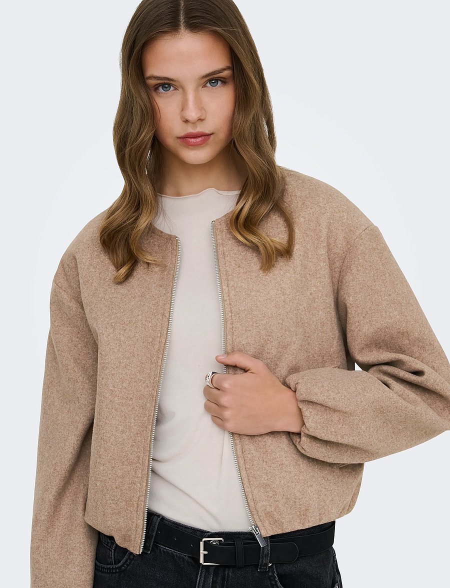 ONLY - ONLTRILLION L/S BALLOON BOMBER PNT NOOS - bomberjacken - mocha meringue - 5