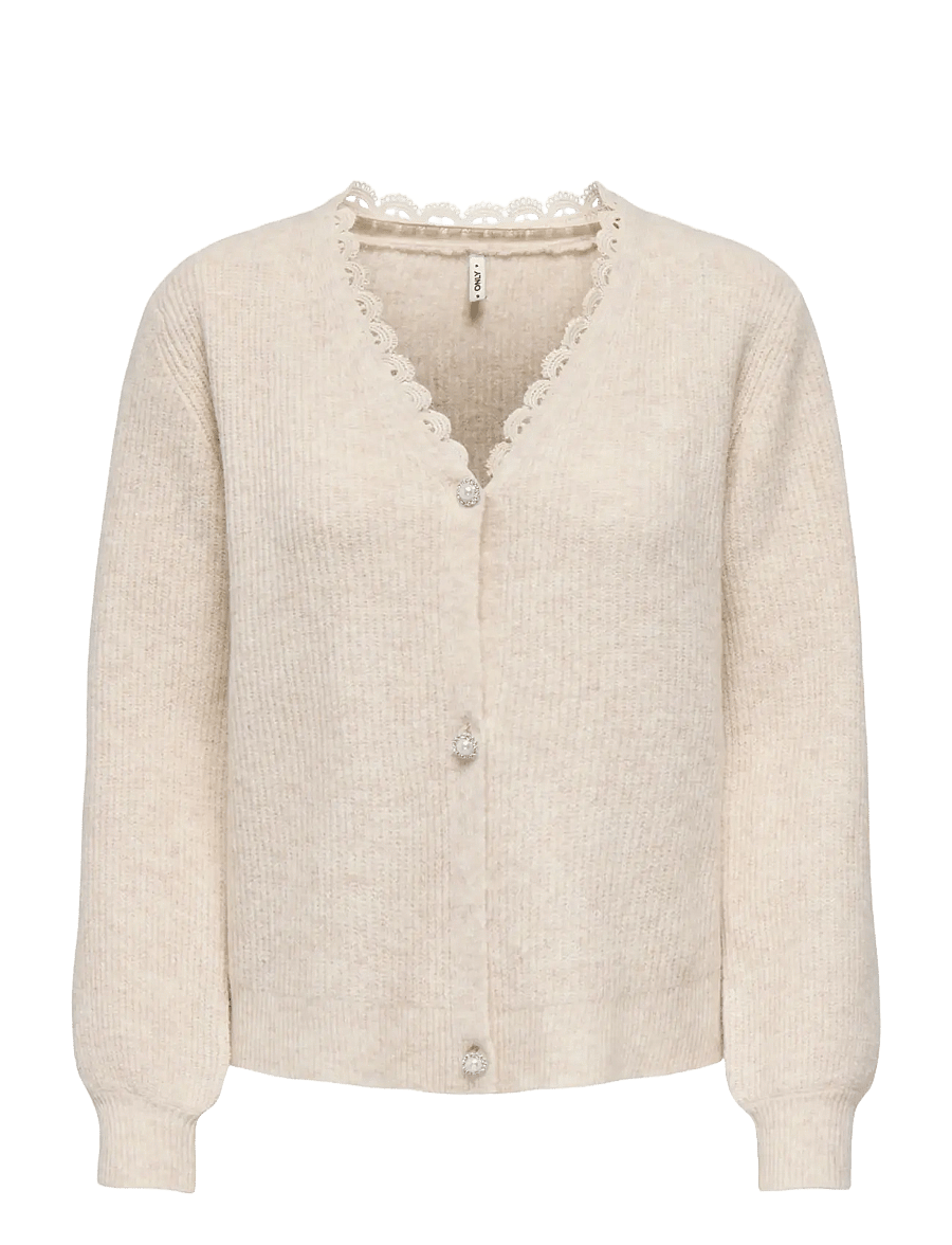 ONLY - ONLSIA LS V-NECK WOVEN CARDI CS KNT - birch - 1